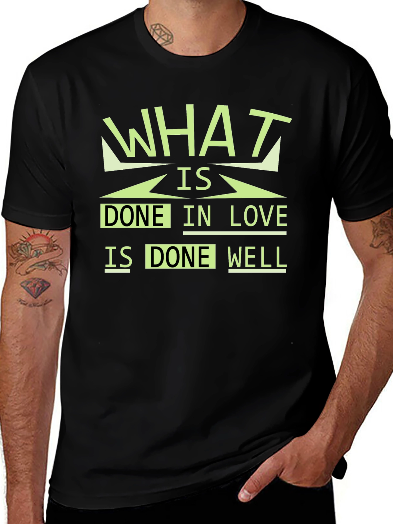 Motivational Love Quote Black Graphic Tee