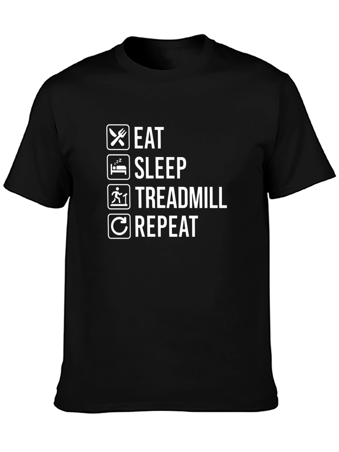 Eat Sleep Treadmill Repeat Graphic Tee
