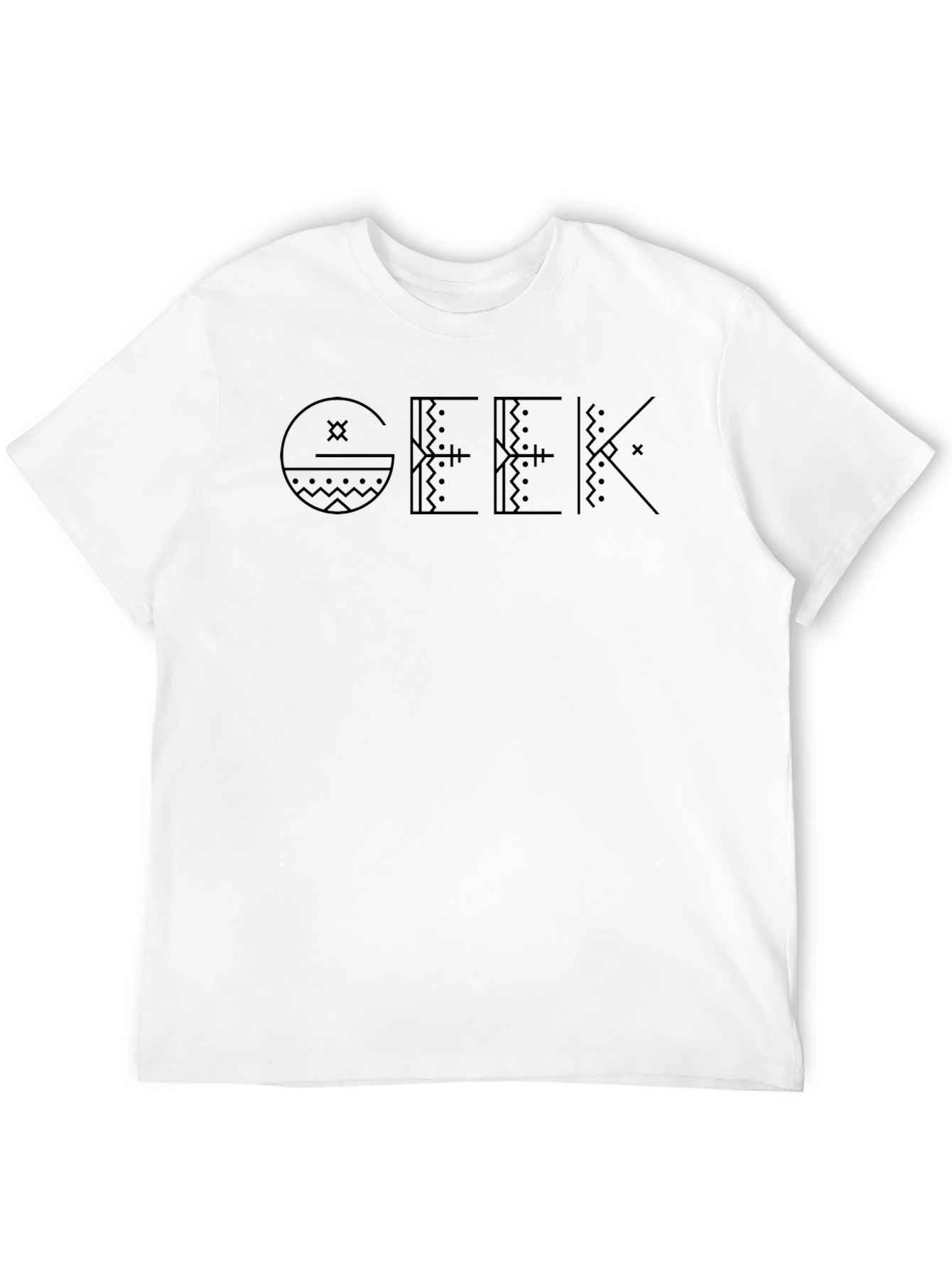 Geek Graphic Tee - Modern Geometric Design Black