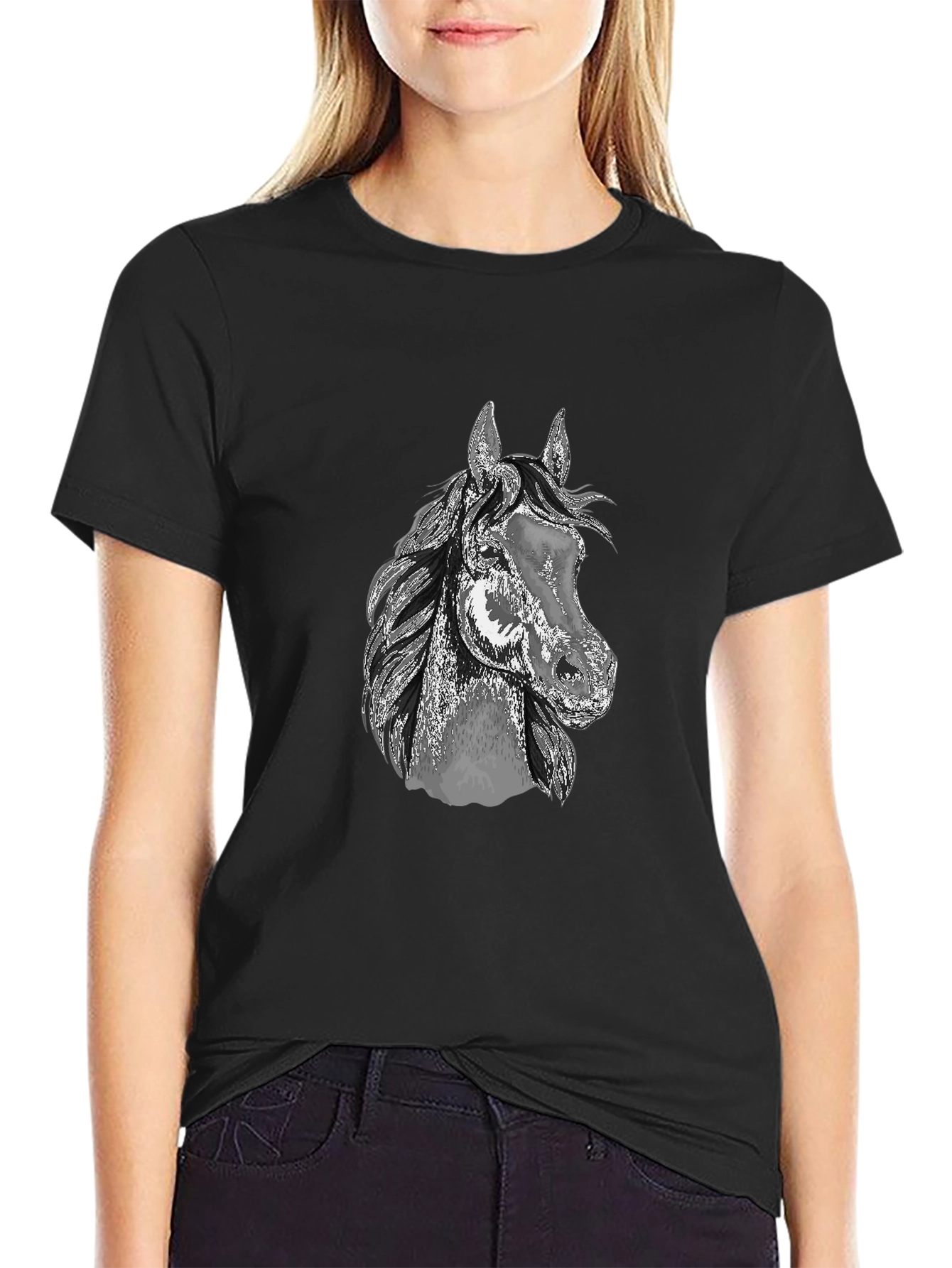 Horse Graphic Tee - Mens Black T-Shirt