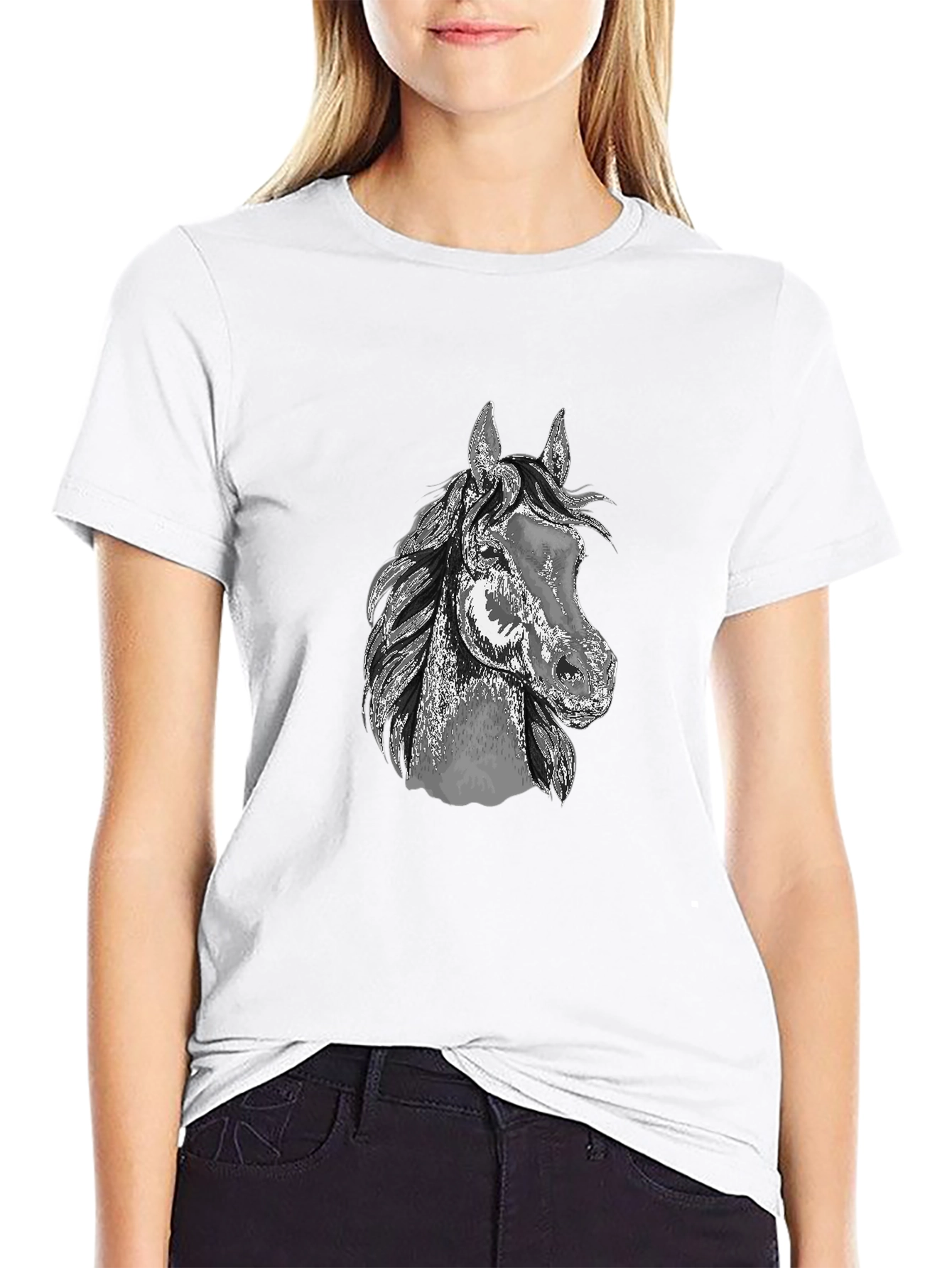 Horse Graphic Tee - Mens Black T-Shirt