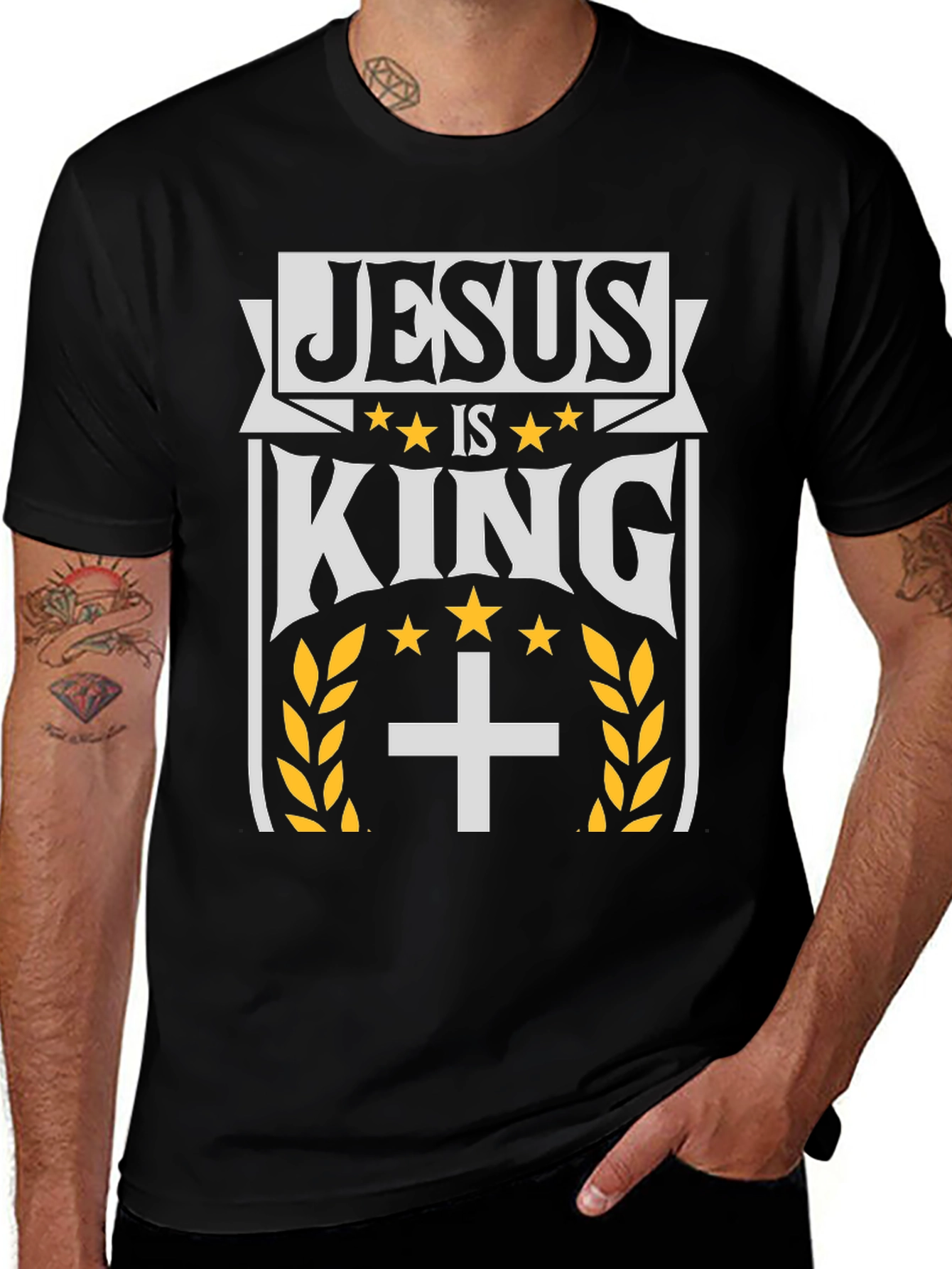 Jesus is King Graphic Print Tee