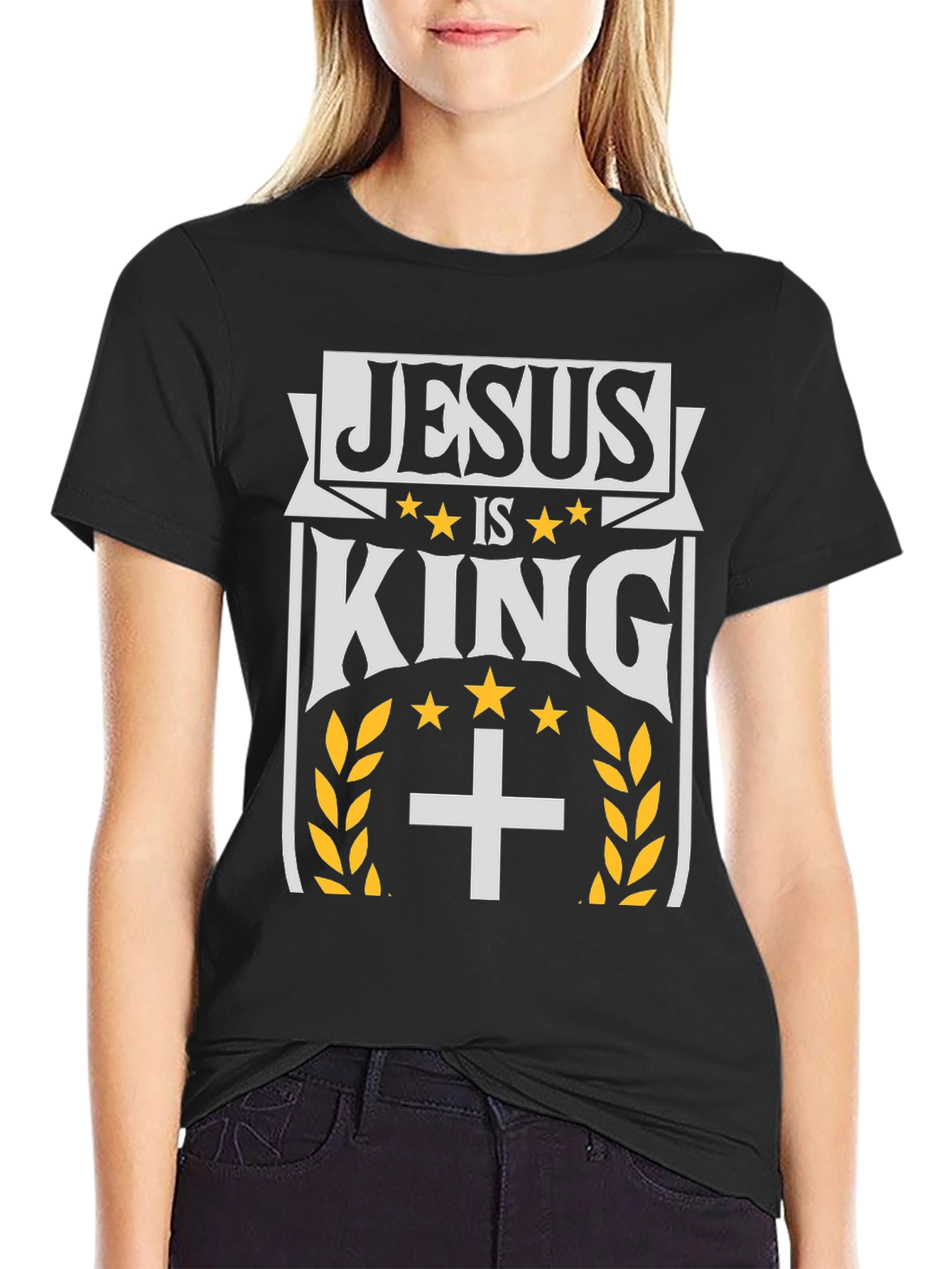 Jesus is King Graphic Print Tee