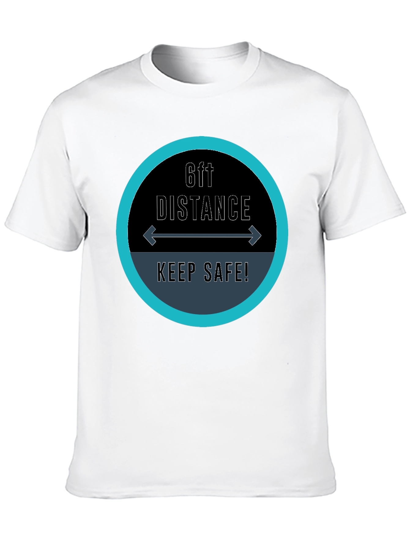 6ft Distance Keep Safe Black T-Shirt