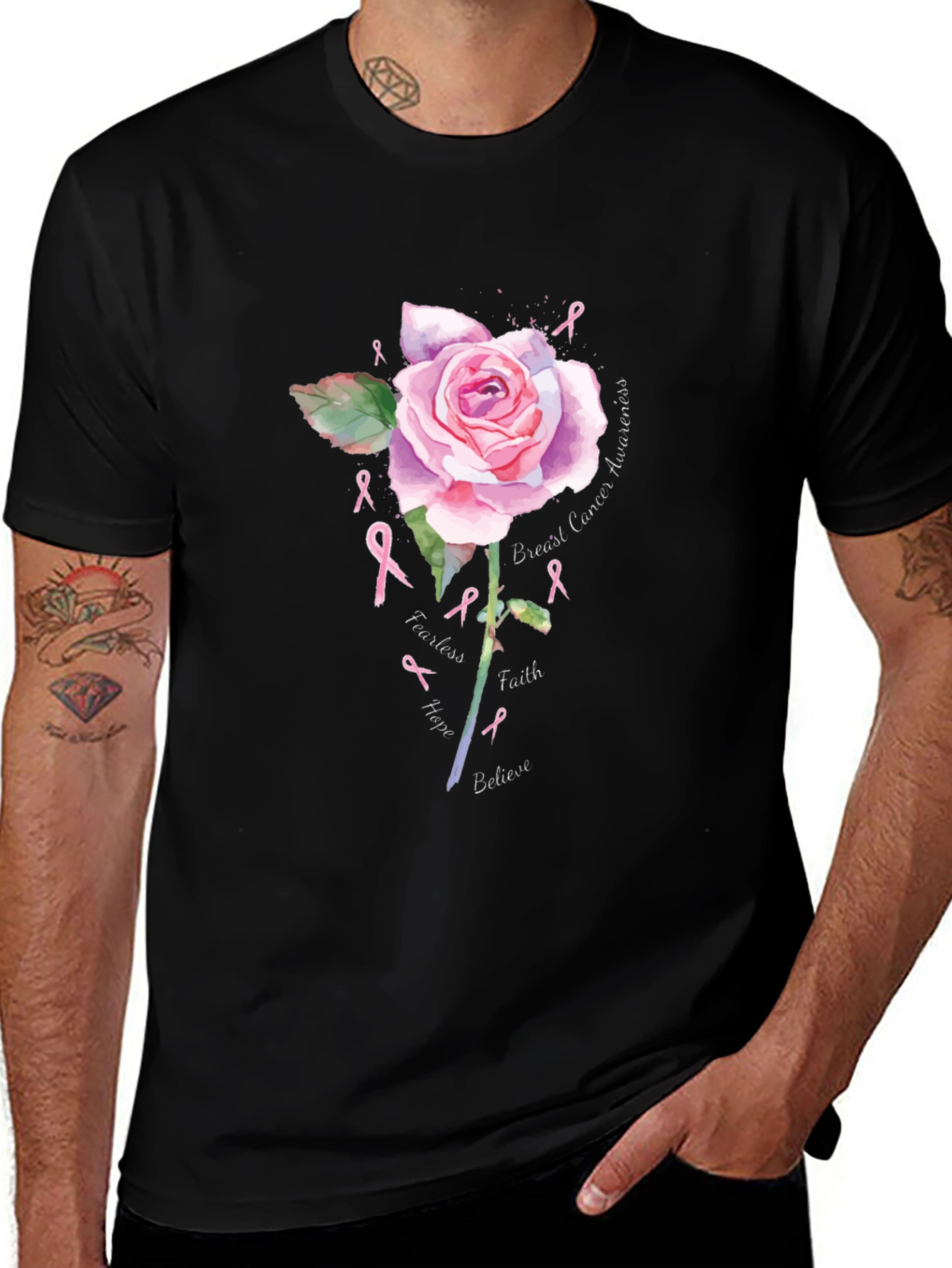 Breast Cancer Awareness Rose T-Shirt