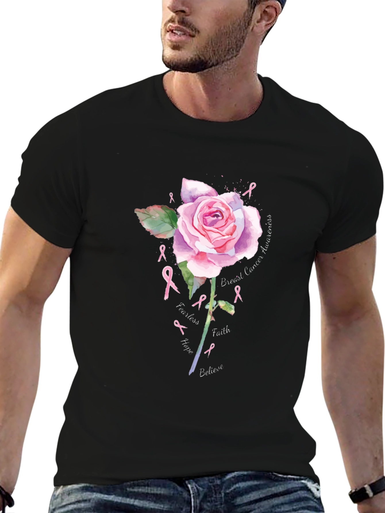 Breast Cancer Awareness Rose T-Shirt