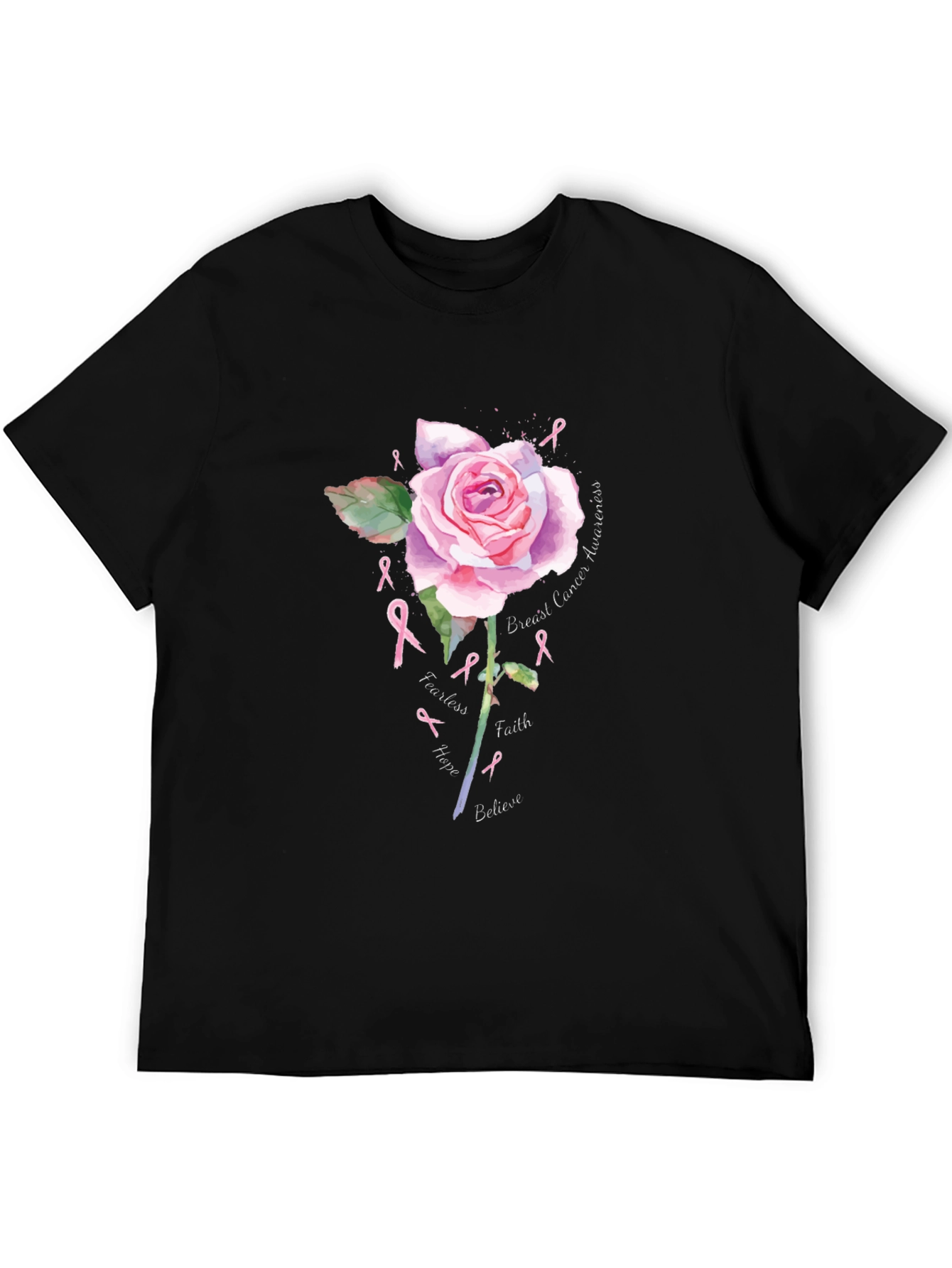 Breast Cancer Awareness Rose T-Shirt