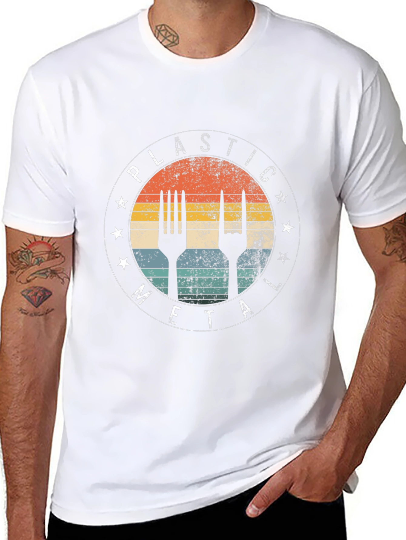 Plastic Metal Graphic Tee - Cool Rocker T-Shirt