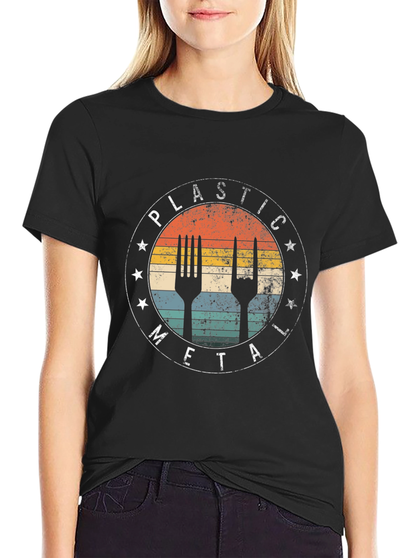 Plastic Metal Graphic Tee - Cool Rocker T-Shirt