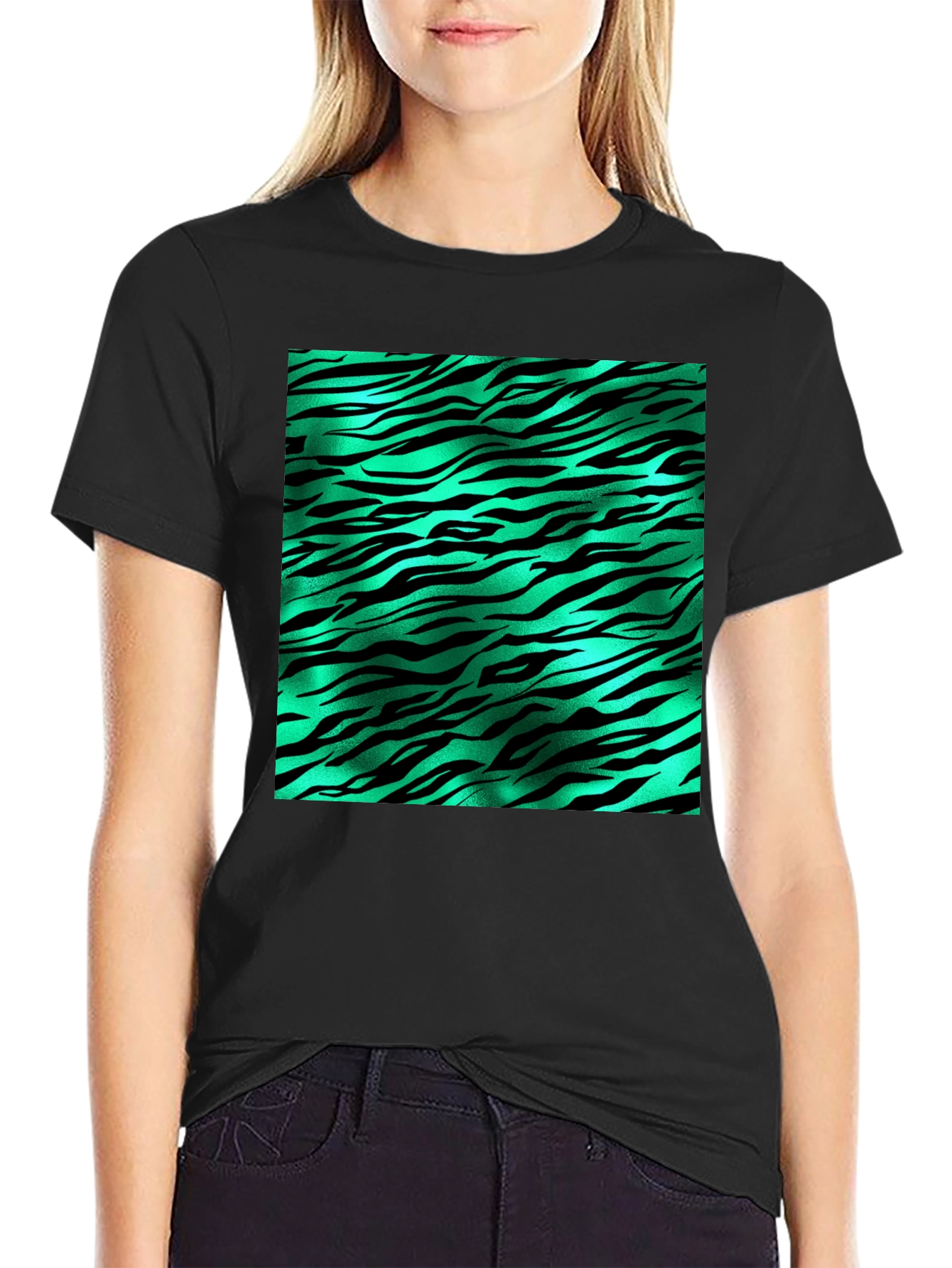 Zebra Stripe Print T-Shirt