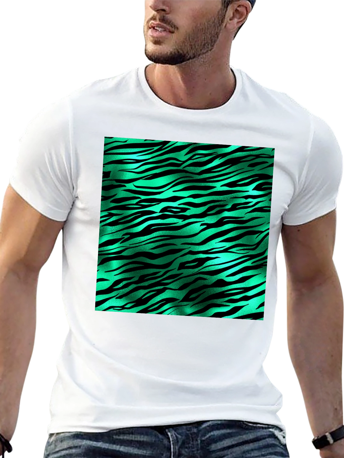 Zebra Stripe Print T-Shirt