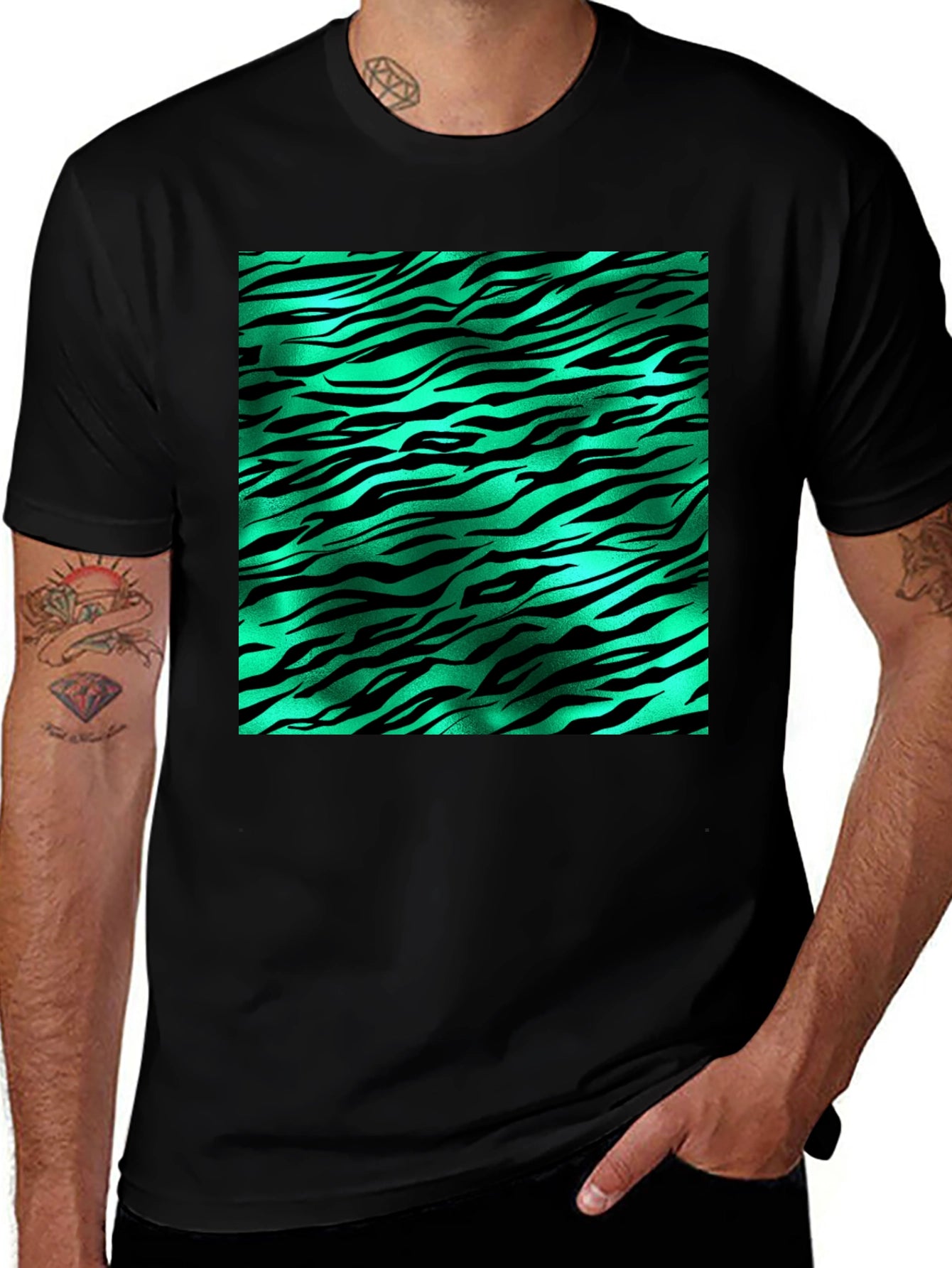 Zebra Stripe Print T-Shirt