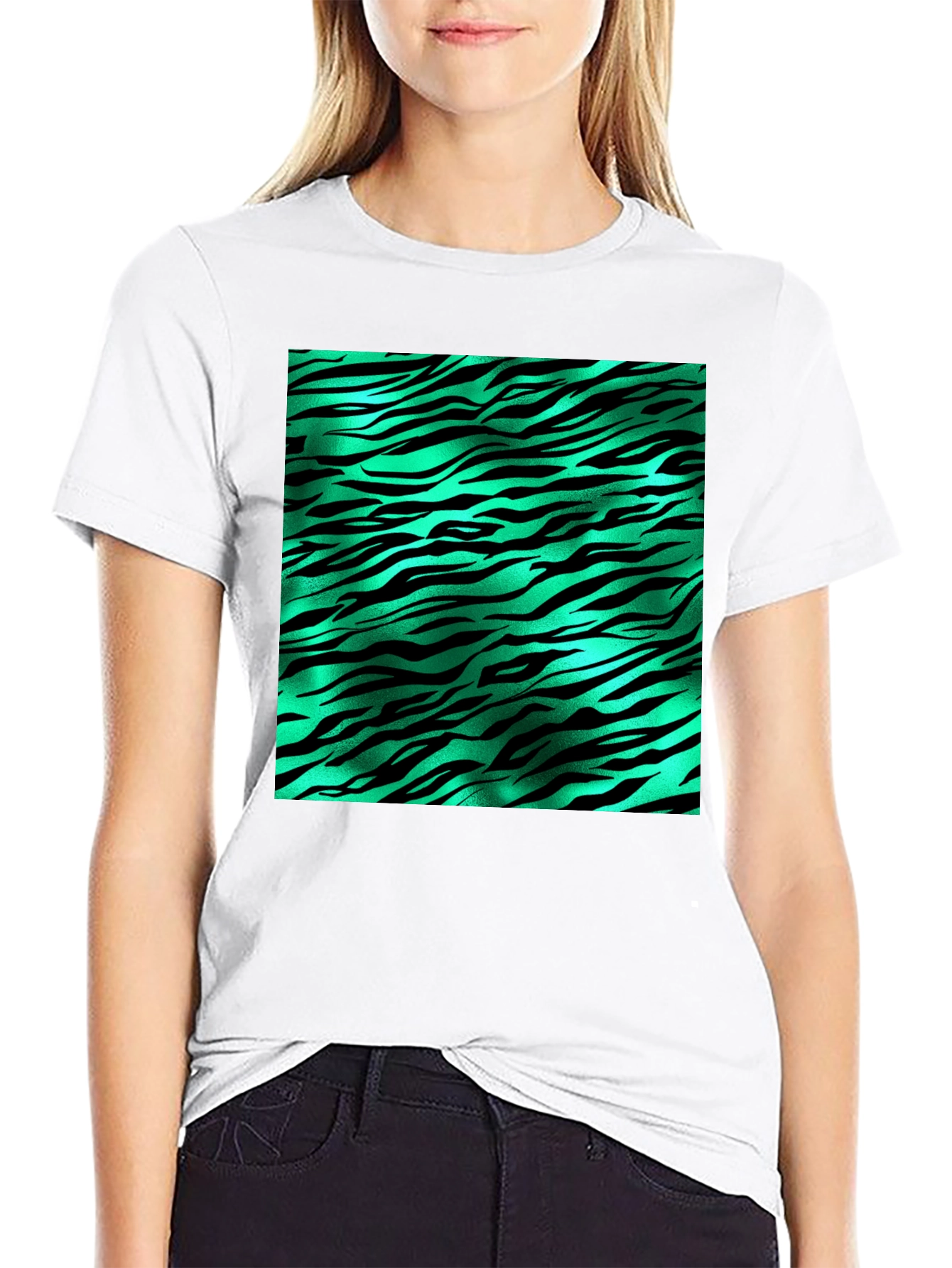 Zebra Stripe Print T-Shirt