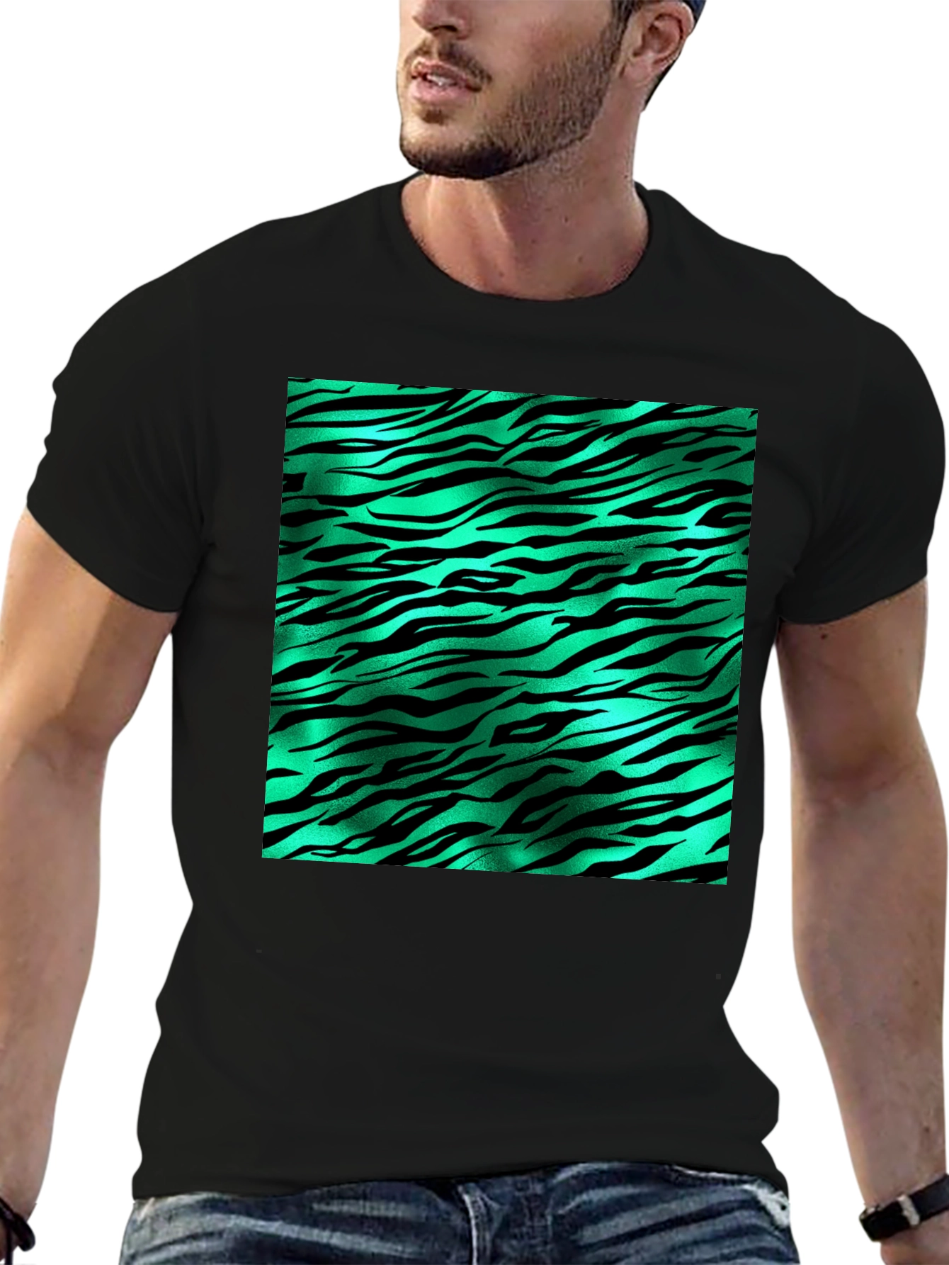 Zebra Stripe Print T-Shirt