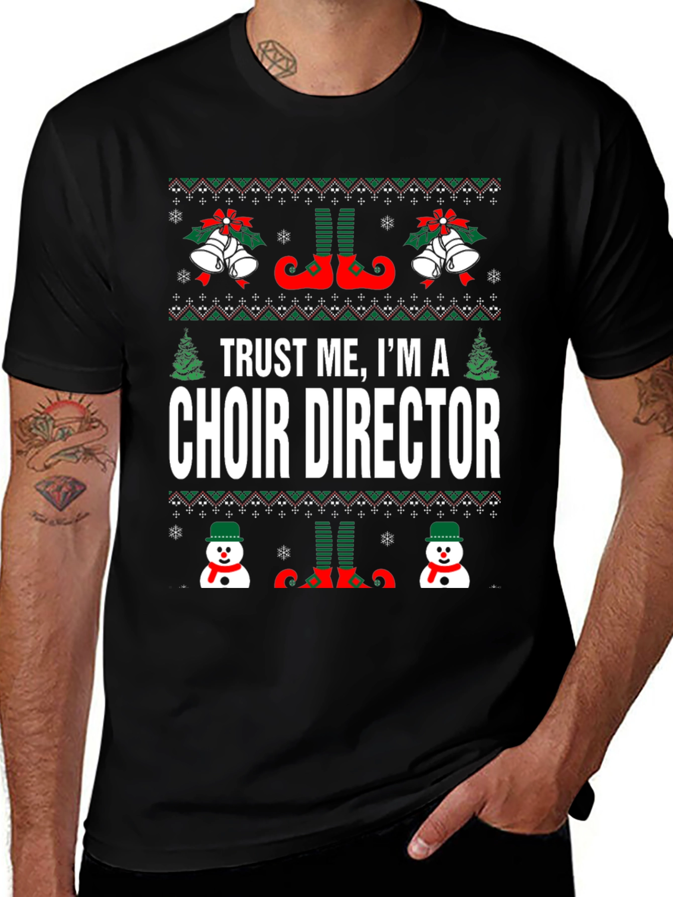 Choir Director Ugly Christmas Sweater T-Shirt
