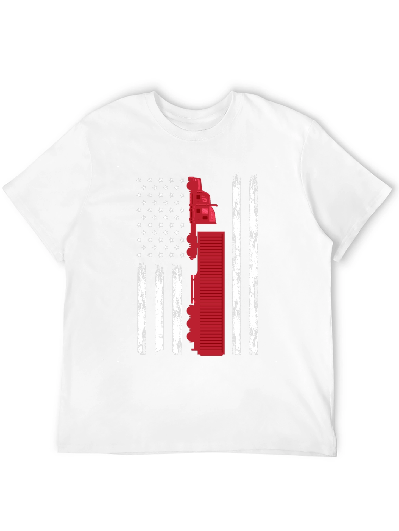 Trucker Flag T-Shirt Patriotic USA Truck Driver Tee