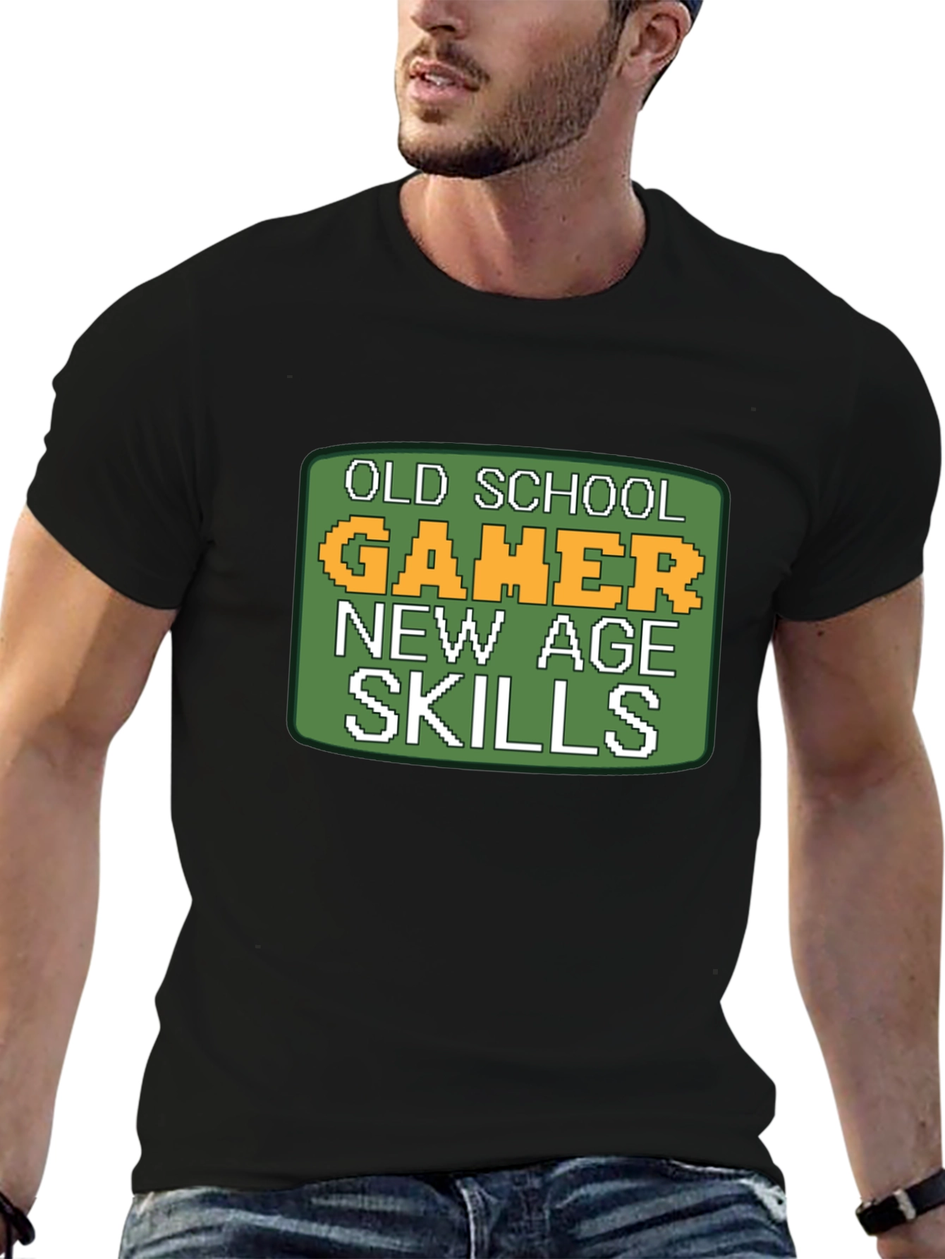 Old School Gamer T-Shirt - Pixelated Retro Design