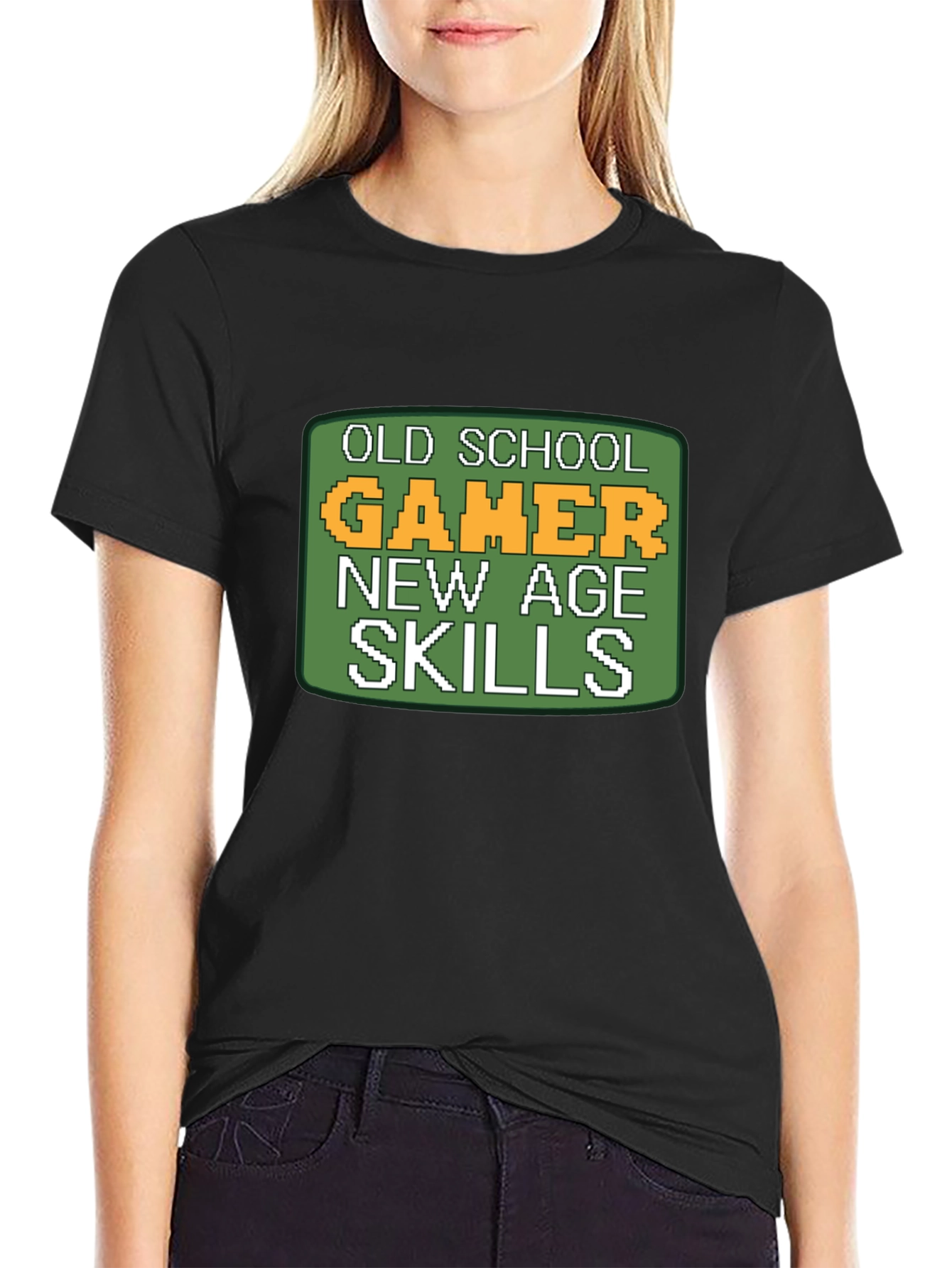 Old School Gamer T-Shirt - Pixelated Retro Design