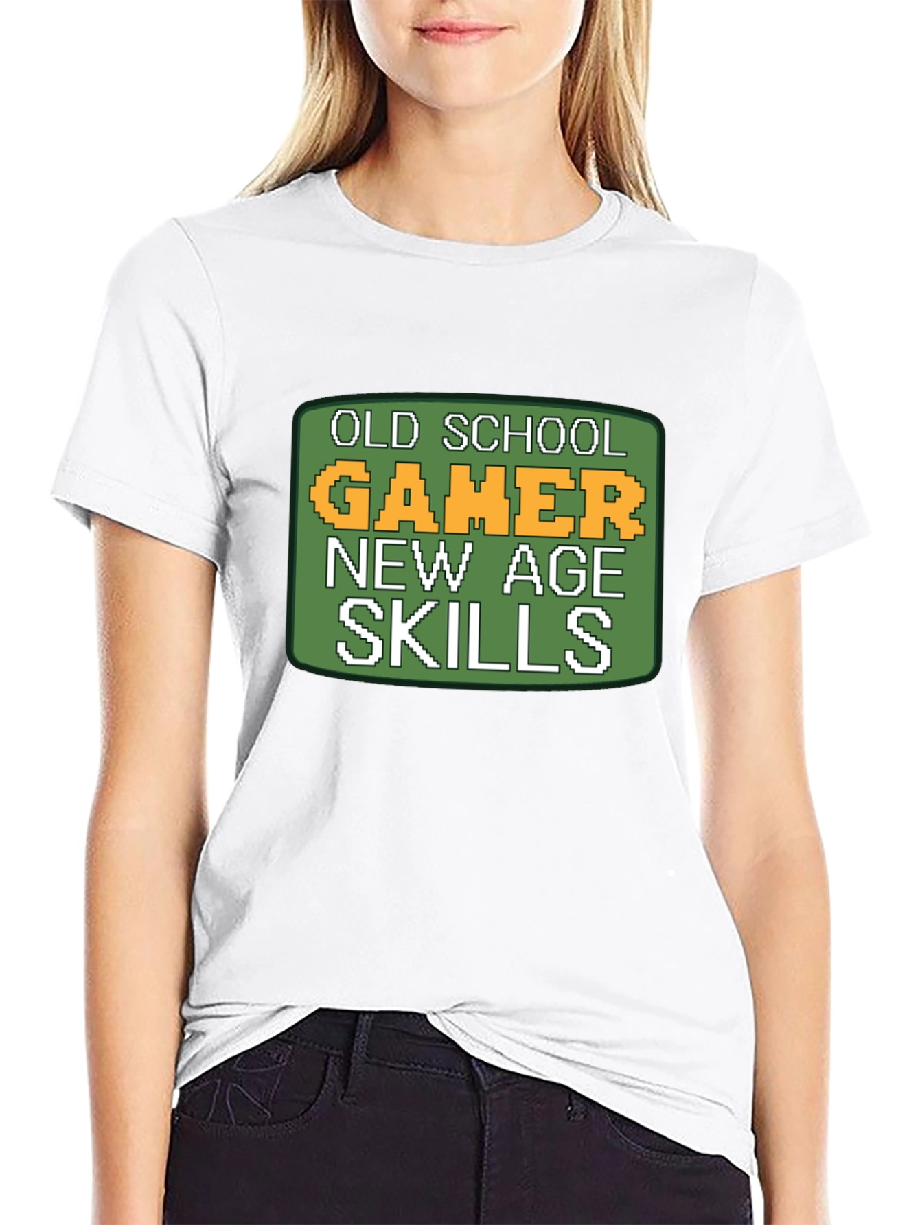Old School Gamer T-Shirt - Pixelated Retro Design