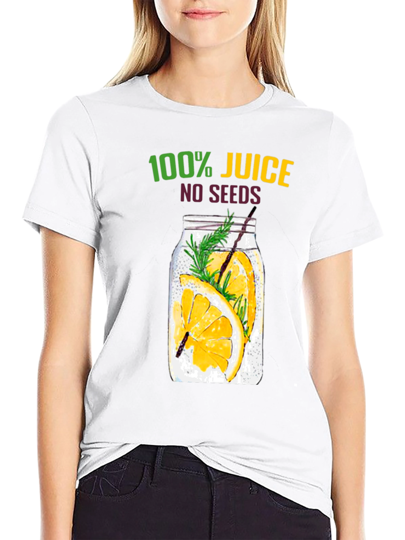 100% Juice No Seeds Black T-Shirt Graphic Tee