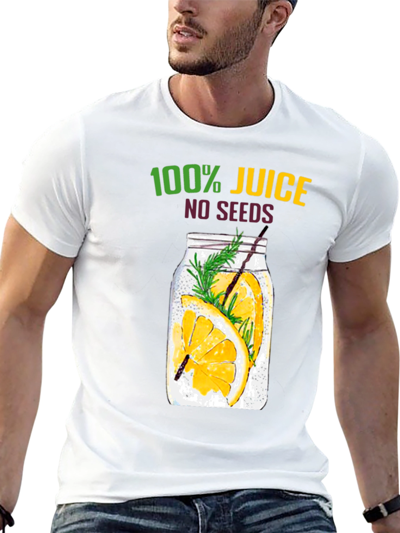 100% Juice No Seeds Black T-Shirt Graphic Tee