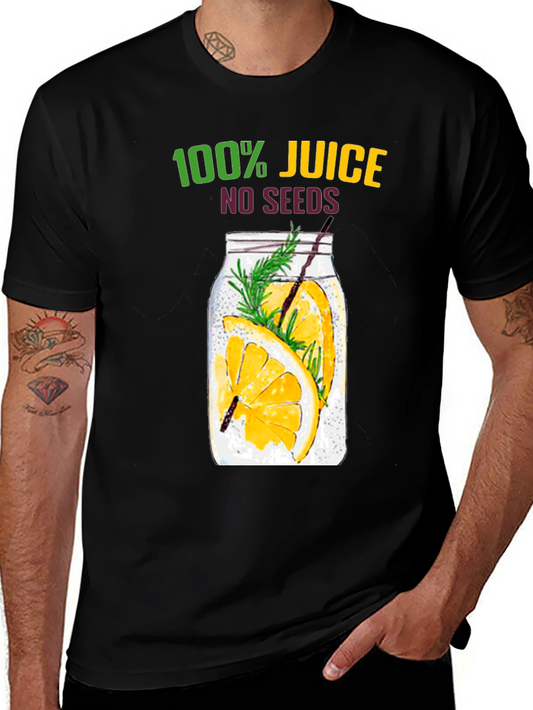 100% Juice No Seeds Black T-Shirt Graphic Tee