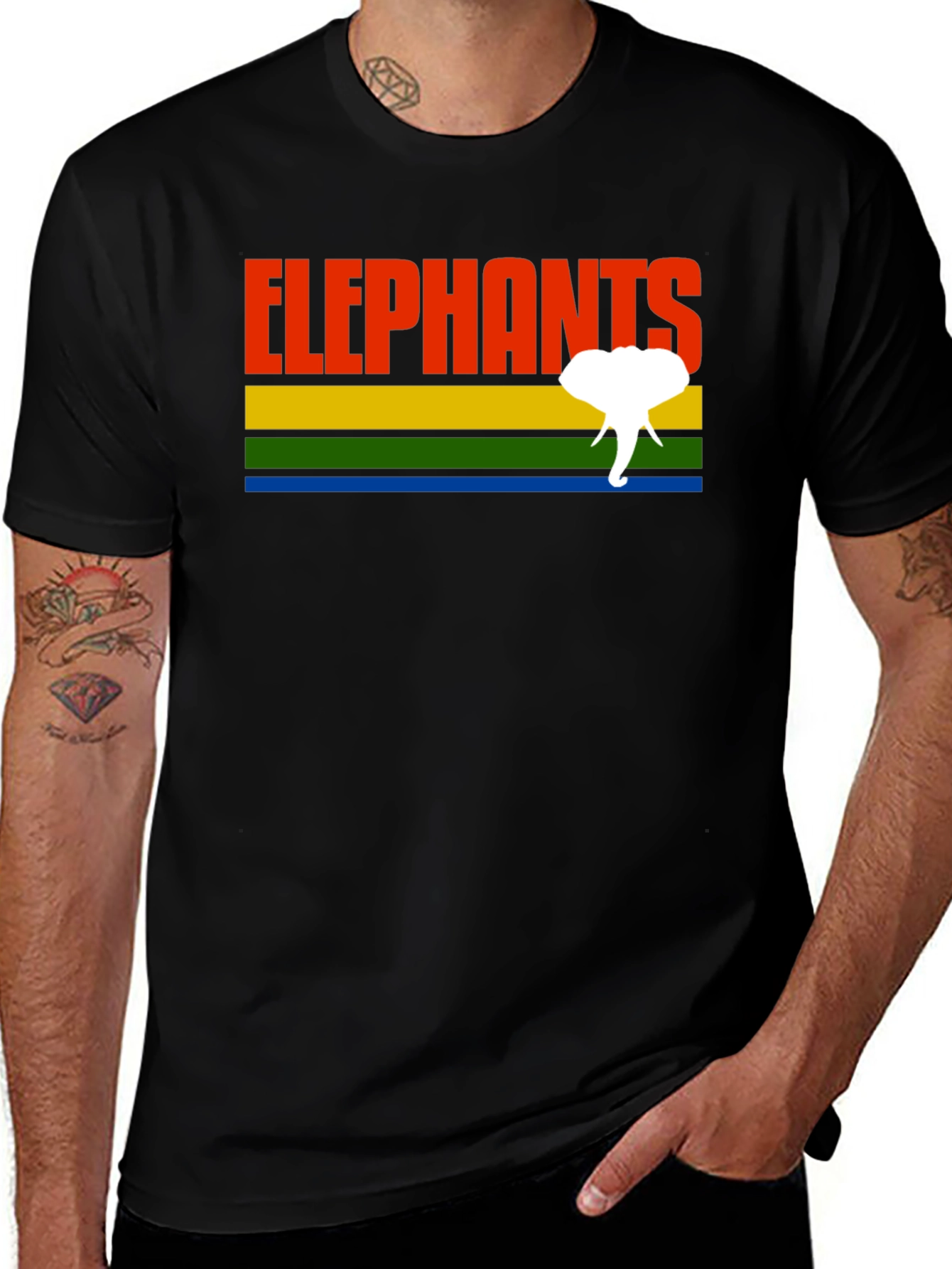 Retro Elephants Graphic T-Shirt - Unique Design!