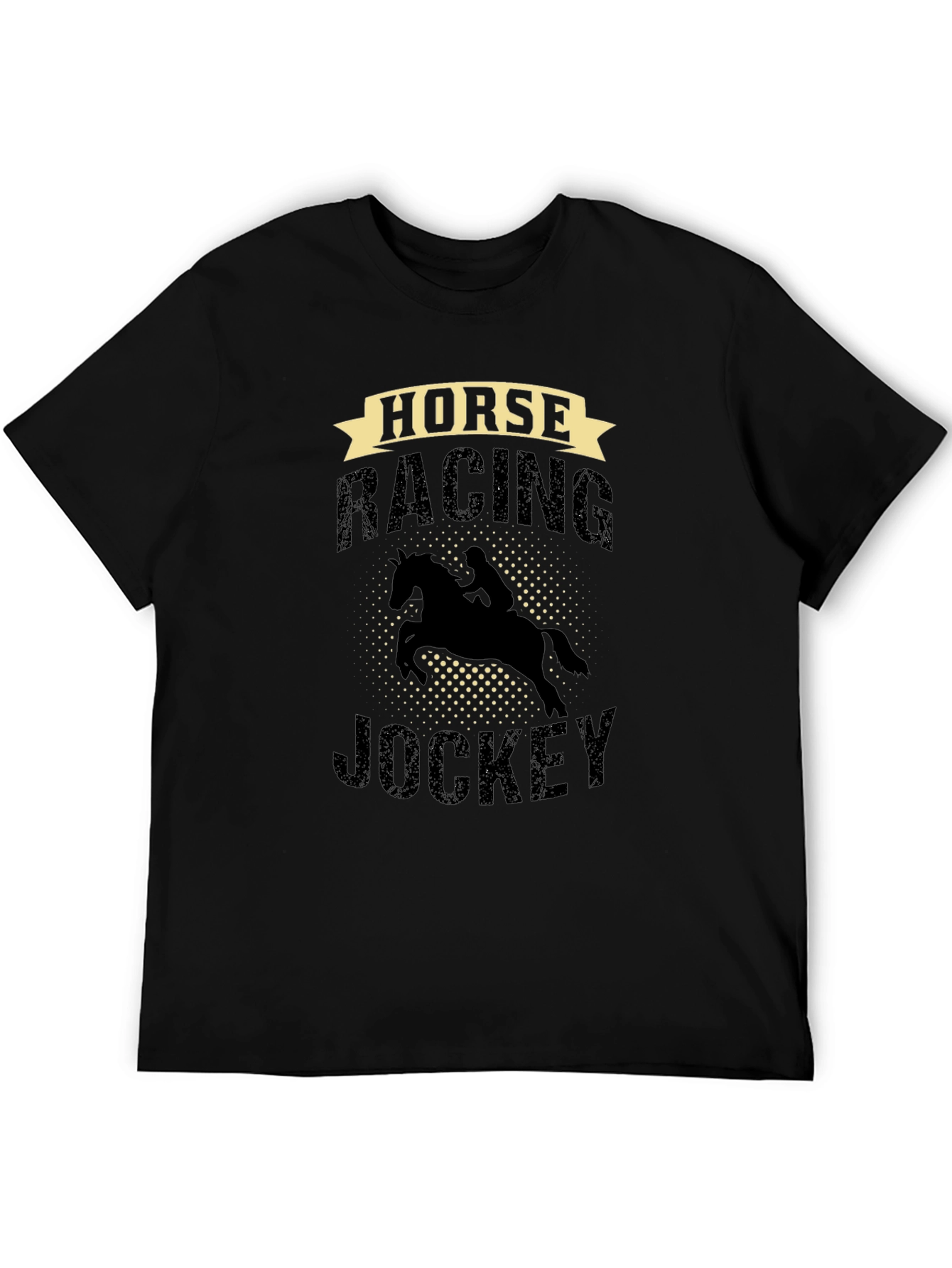 Horse Racing Jockey Graphic Tee - Black