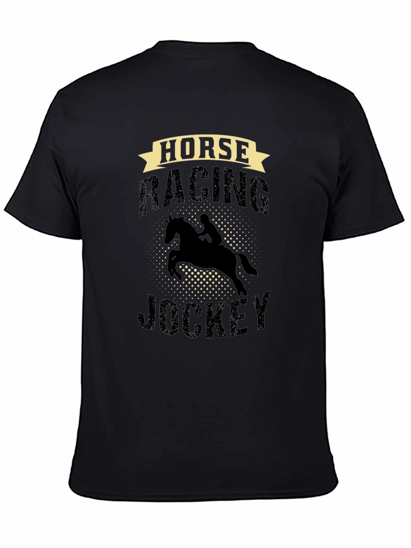Horse Racing Jockey Graphic Tee - Black
