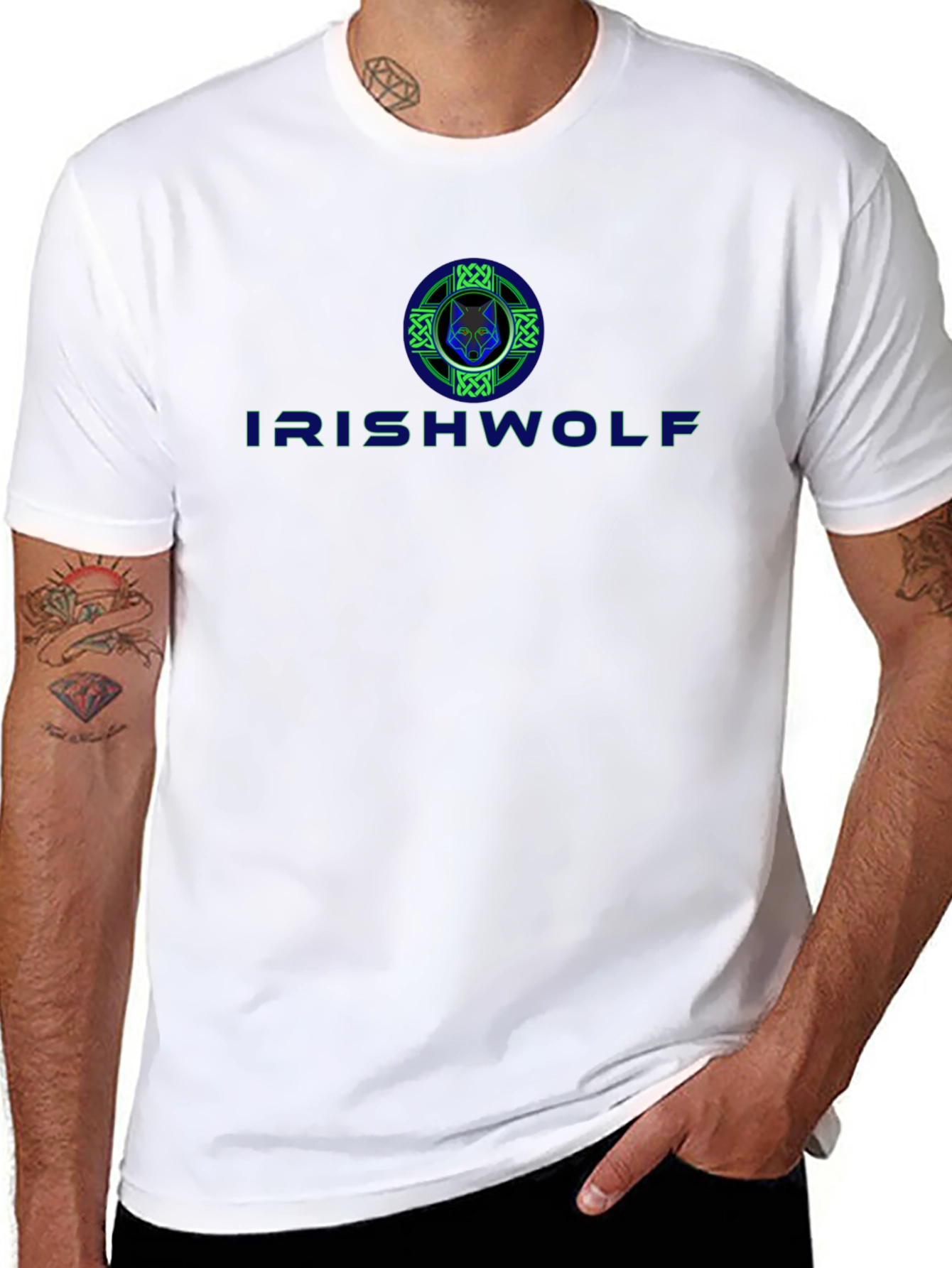 Irish Wolf Celtic Design Graphic T-Shirt