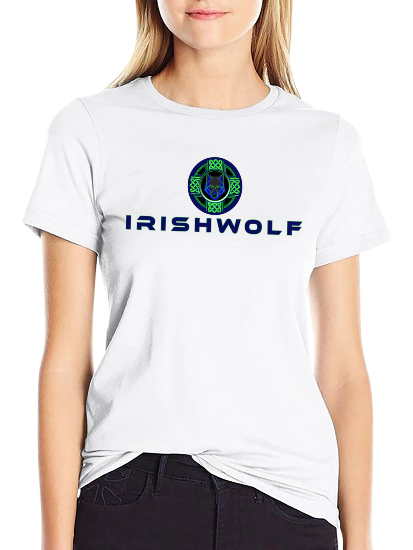 Irish Wolf Celtic Design Graphic T-Shirt