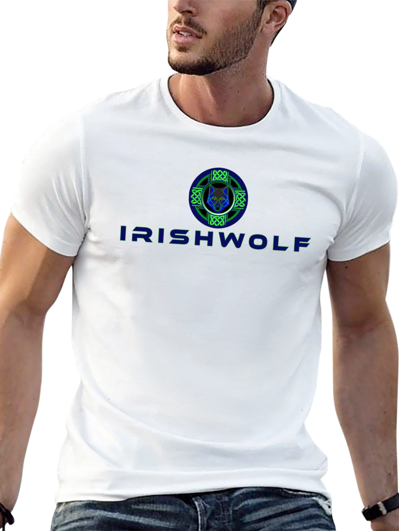 Irish Wolf Celtic Design Graphic T-Shirt