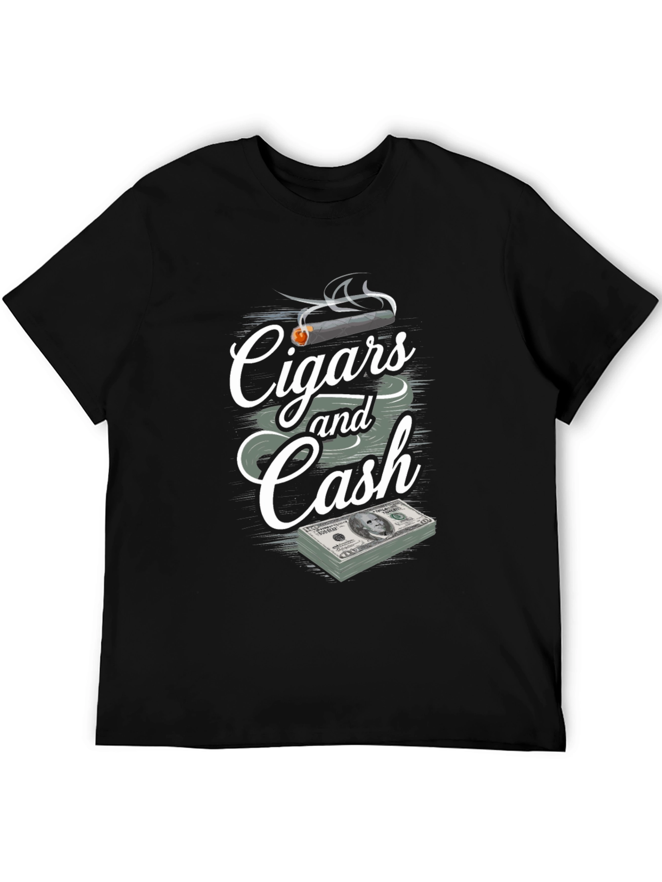Cigars and Cash Graphic Print T-Shirt