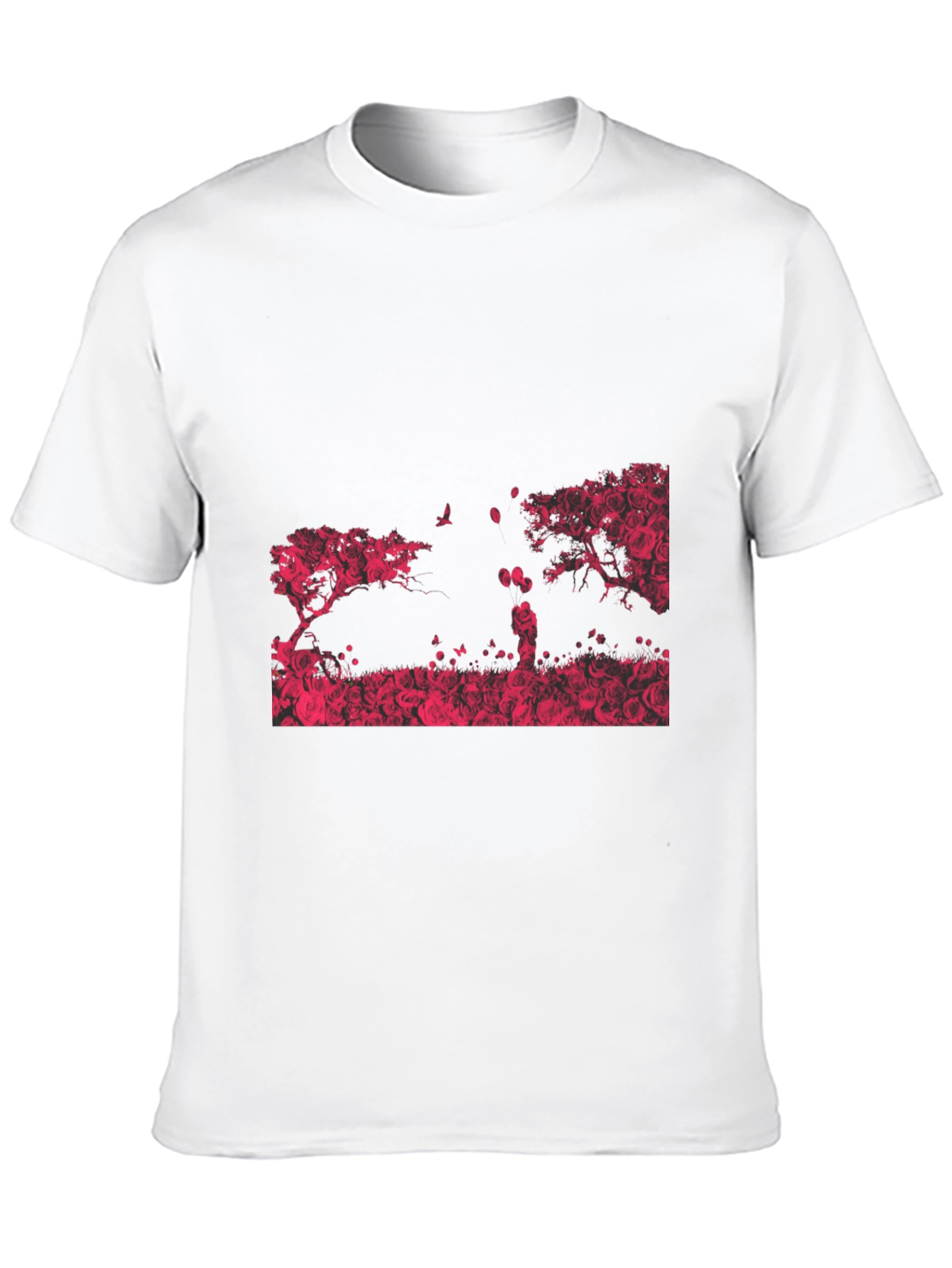 Romantic Rose Silhouette Graphic Tee