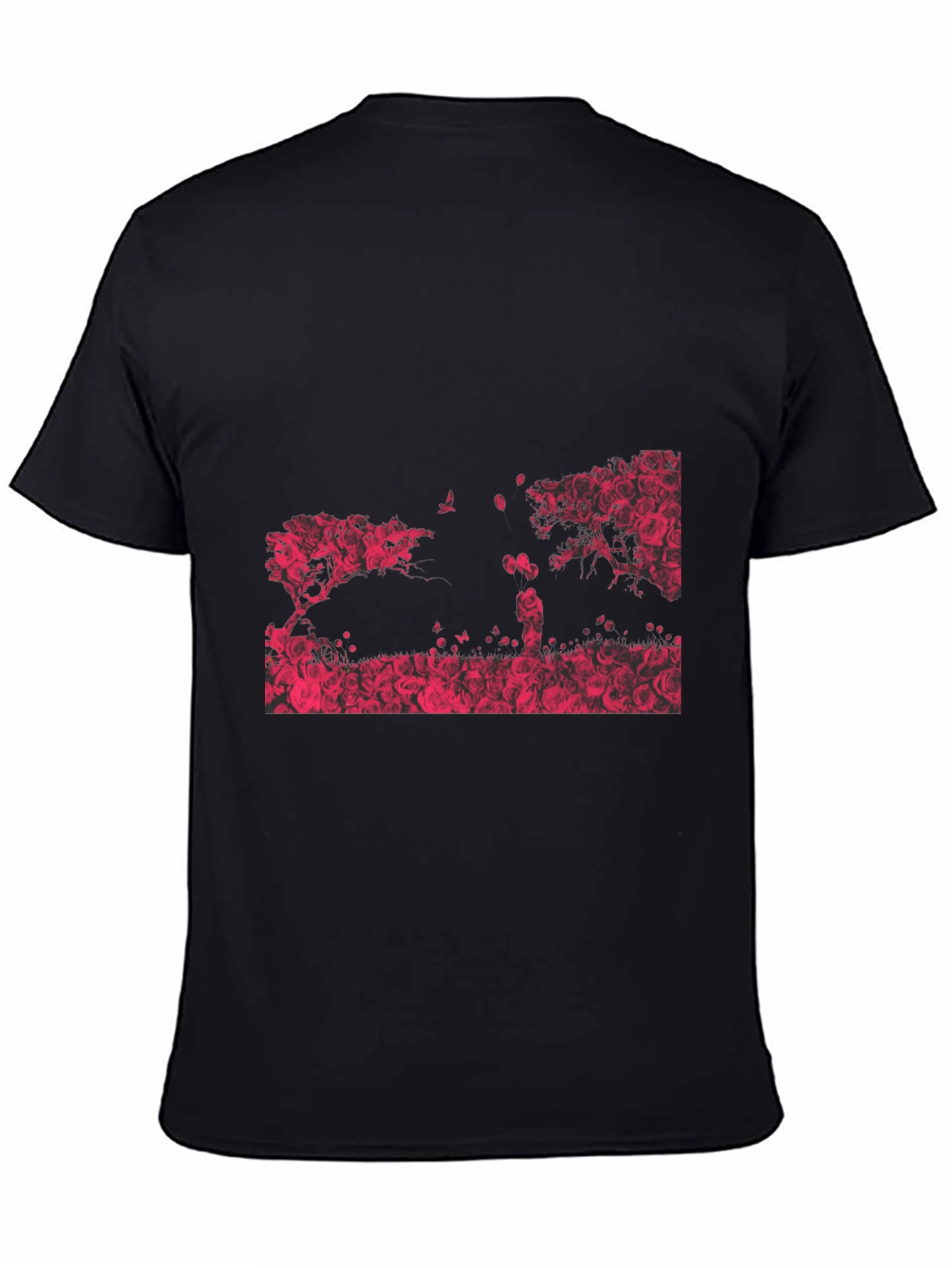 Romantic Rose Silhouette Graphic Tee