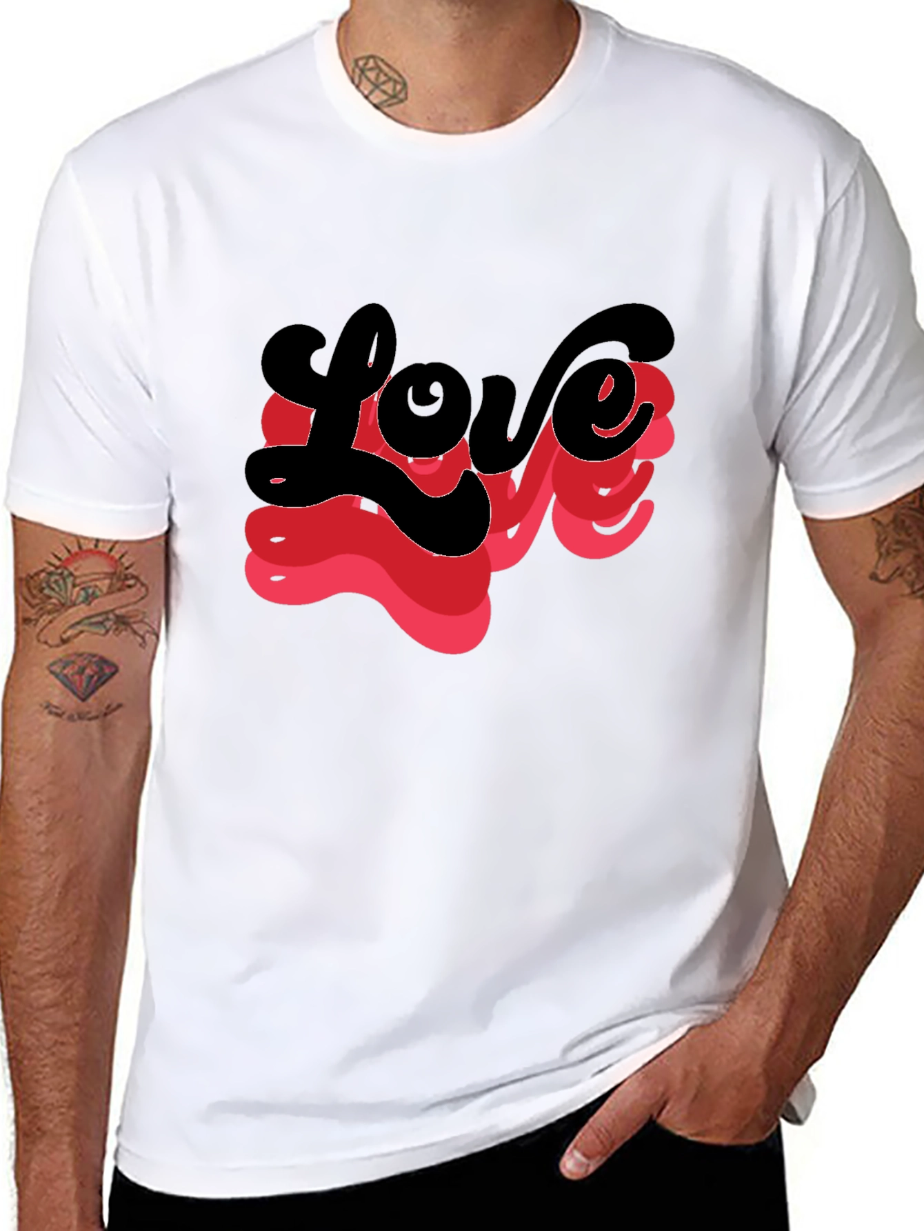 Love T-Shirt - Retro Design Black Tee