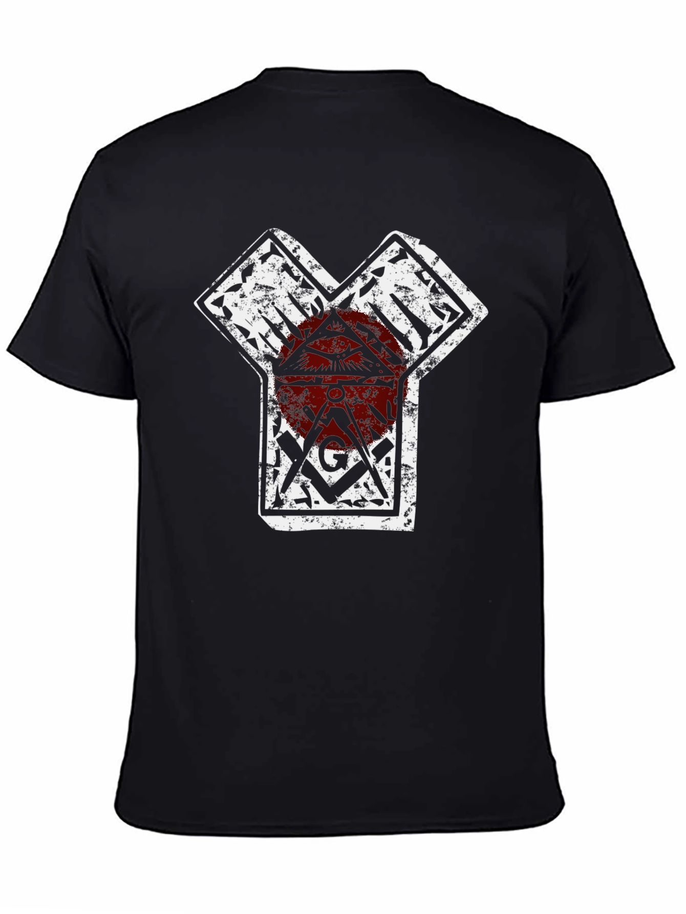 Graphic Tee - Symbol Print Black T-Shirt