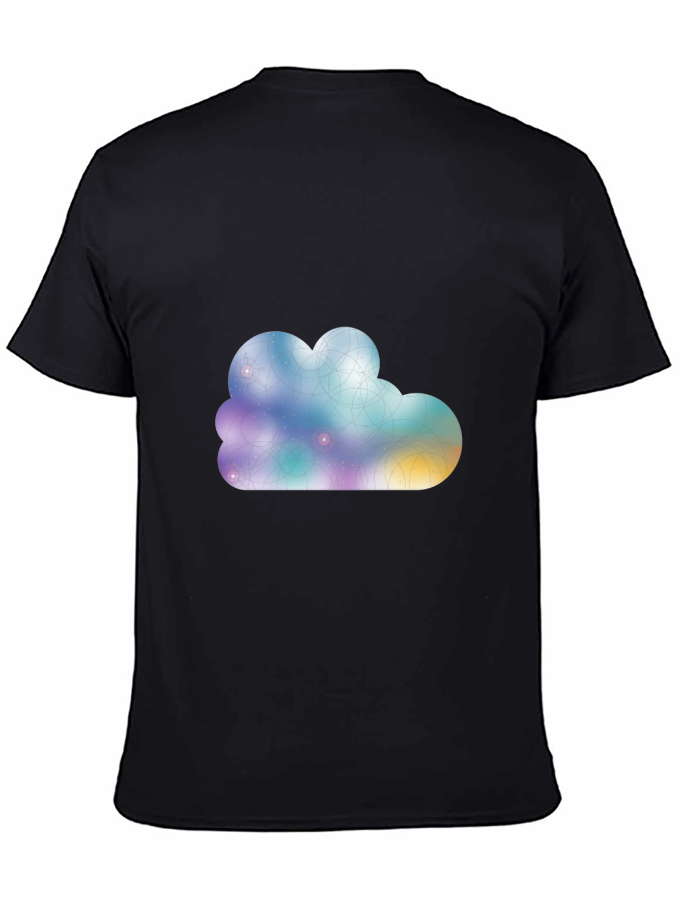 Abstract Cloud Graphic Black T-Shirt
