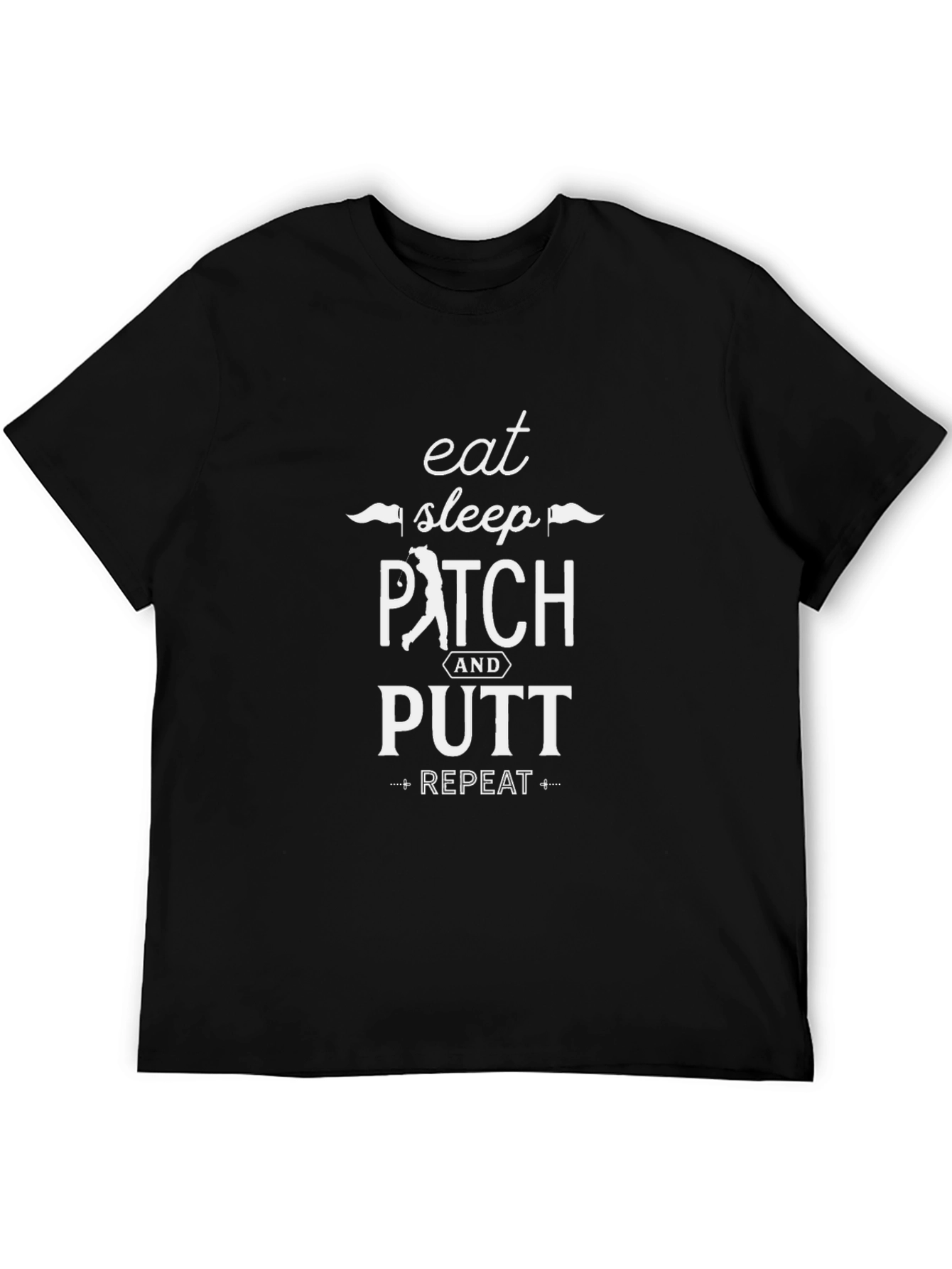 Eat Sleep Pitch Putt Repeat Black T-Shirt