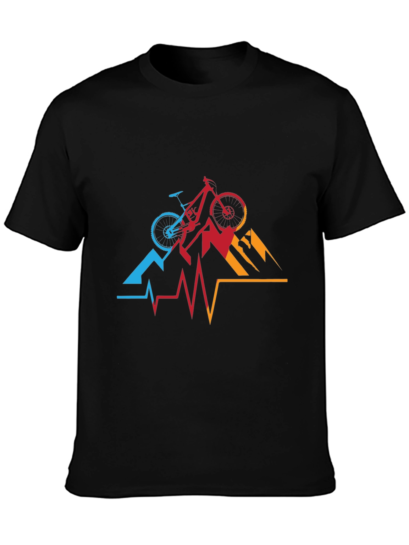 Mountain Biking Heartbeat Graphic Tee