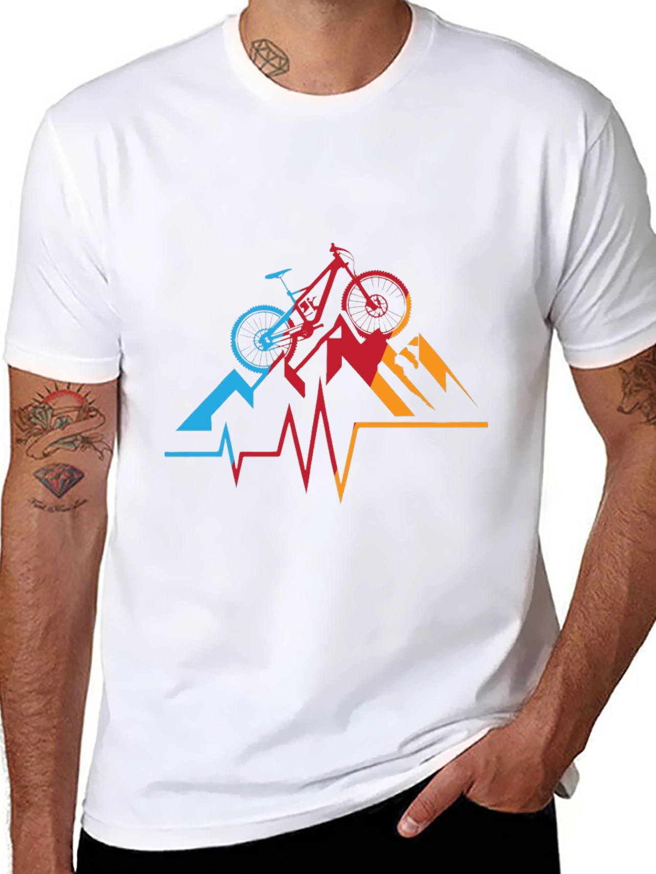 Mountain Biking Heartbeat Graphic Tee