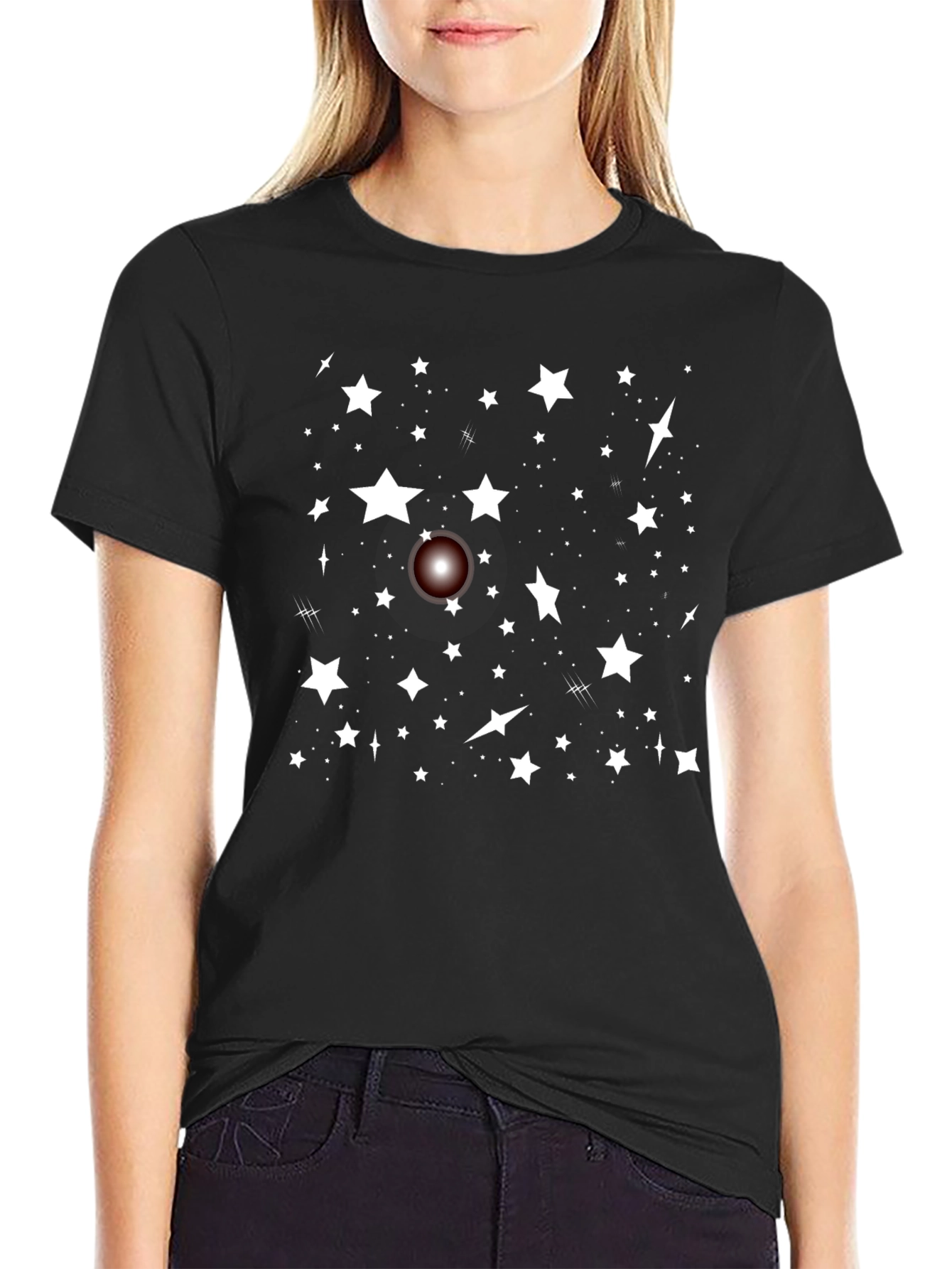 Cosmic Starry Night Black T-Shirt