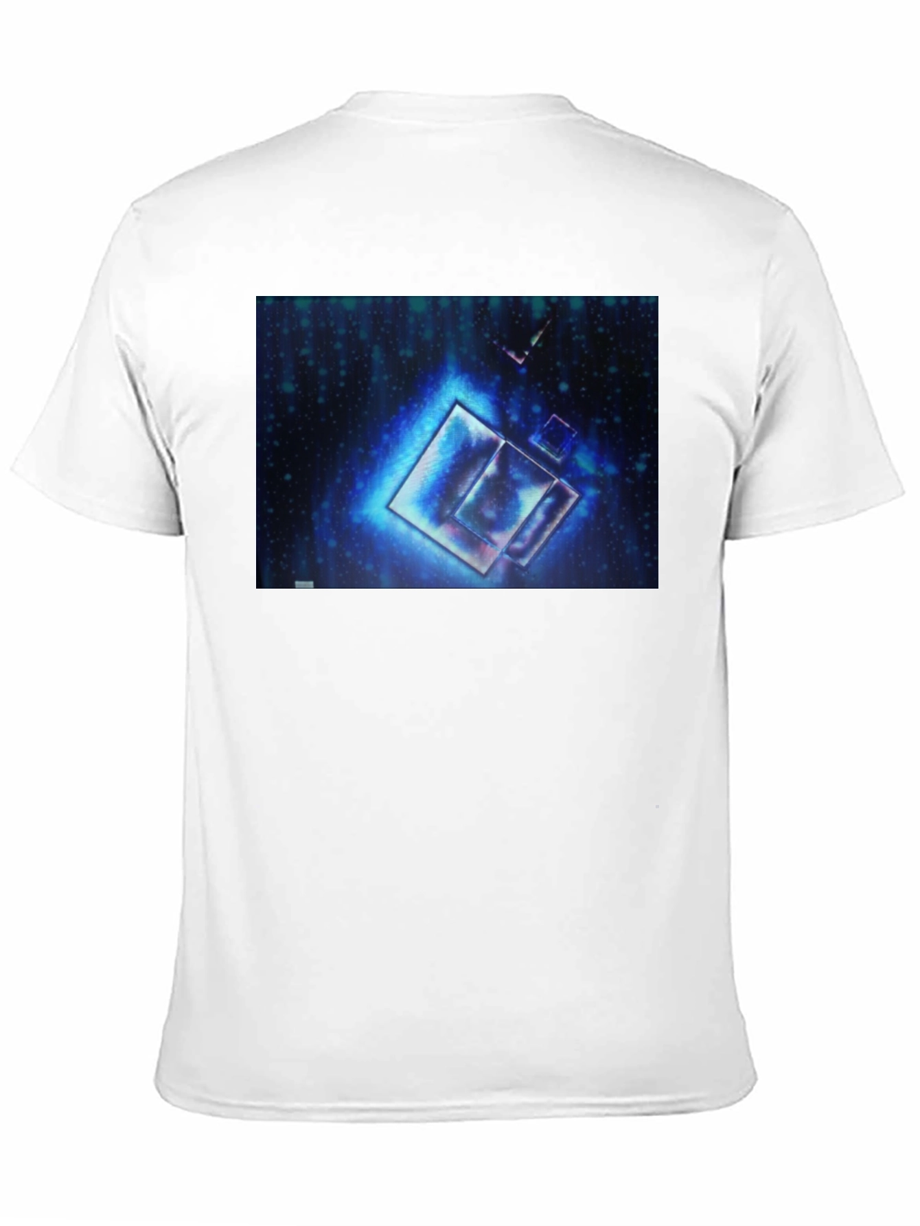 Abstract Blue Cubes Black T-Shirt