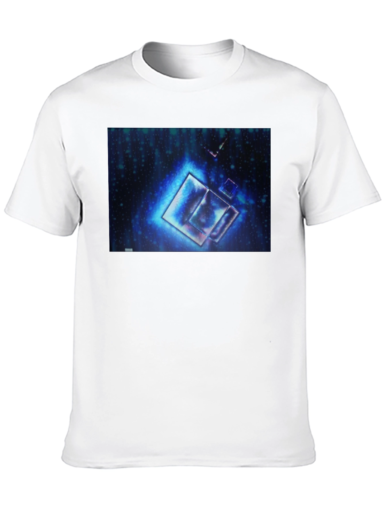 Abstract Blue Cubes Black T-Shirt