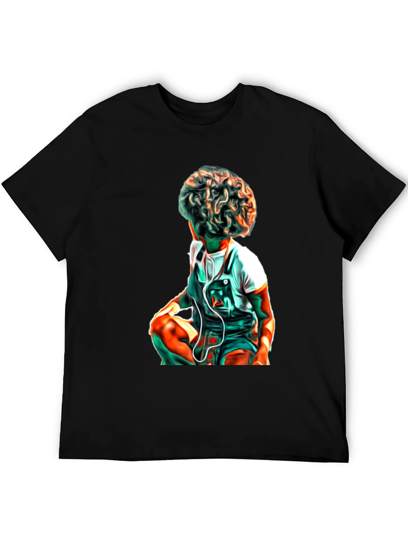 Artistic Kid Graphic Black T-Shirt