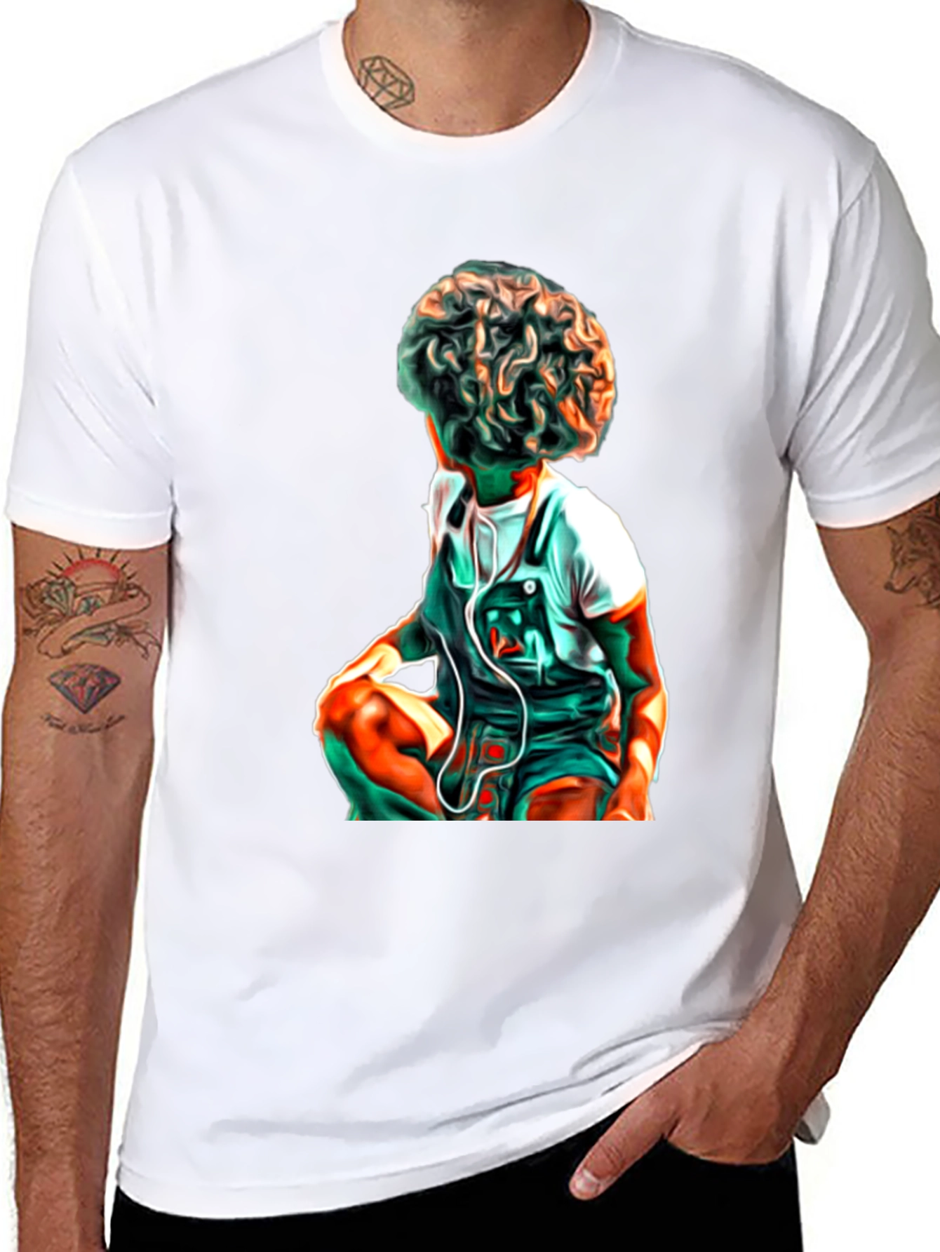 Artistic Kid Graphic Black T-Shirt