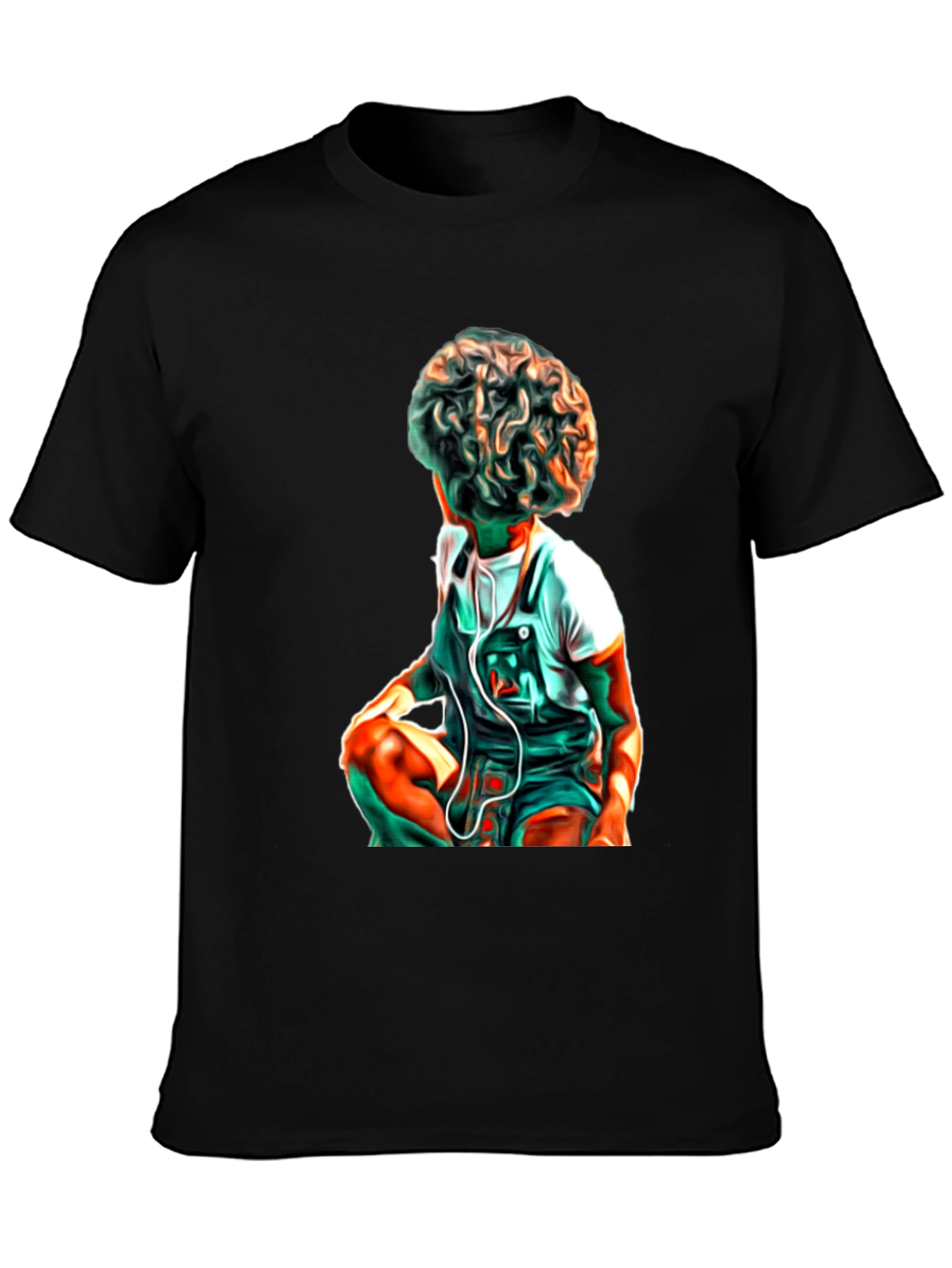Artistic Kid Graphic Black T-Shirt