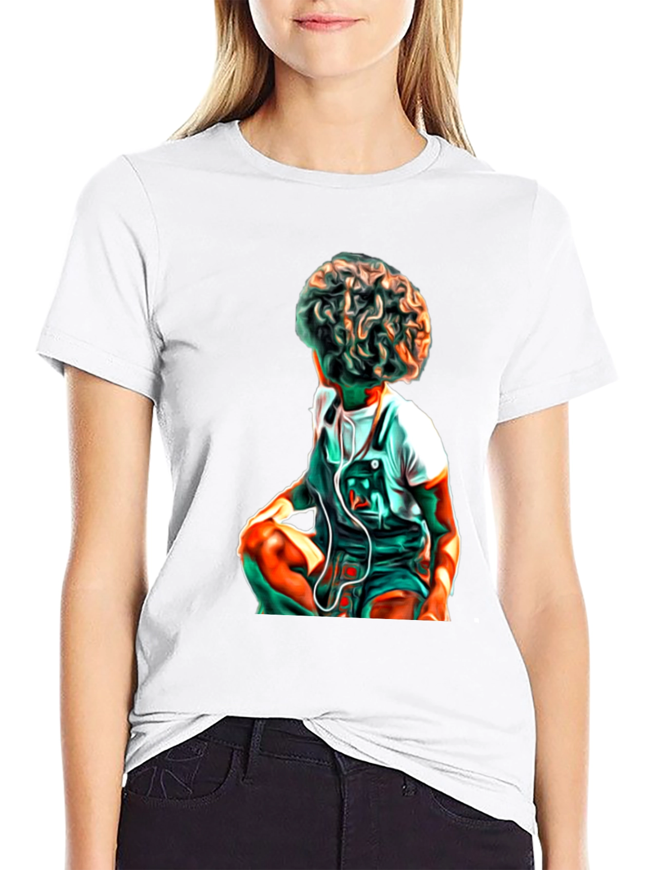 Artistic Kid Graphic Black T-Shirt