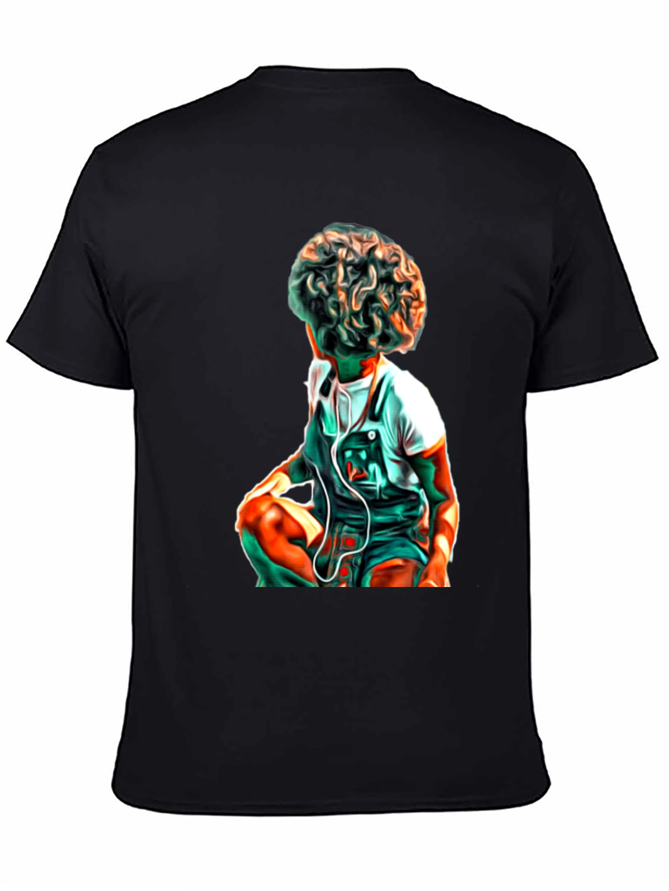Artistic Kid Graphic Black T-Shirt