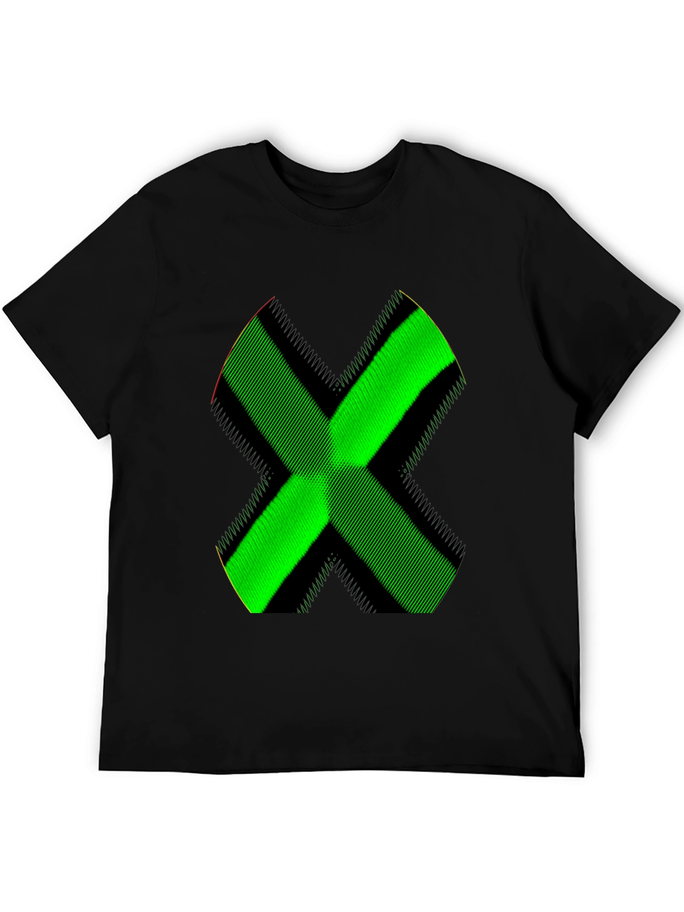 Green X Graphic Black T-Shirt